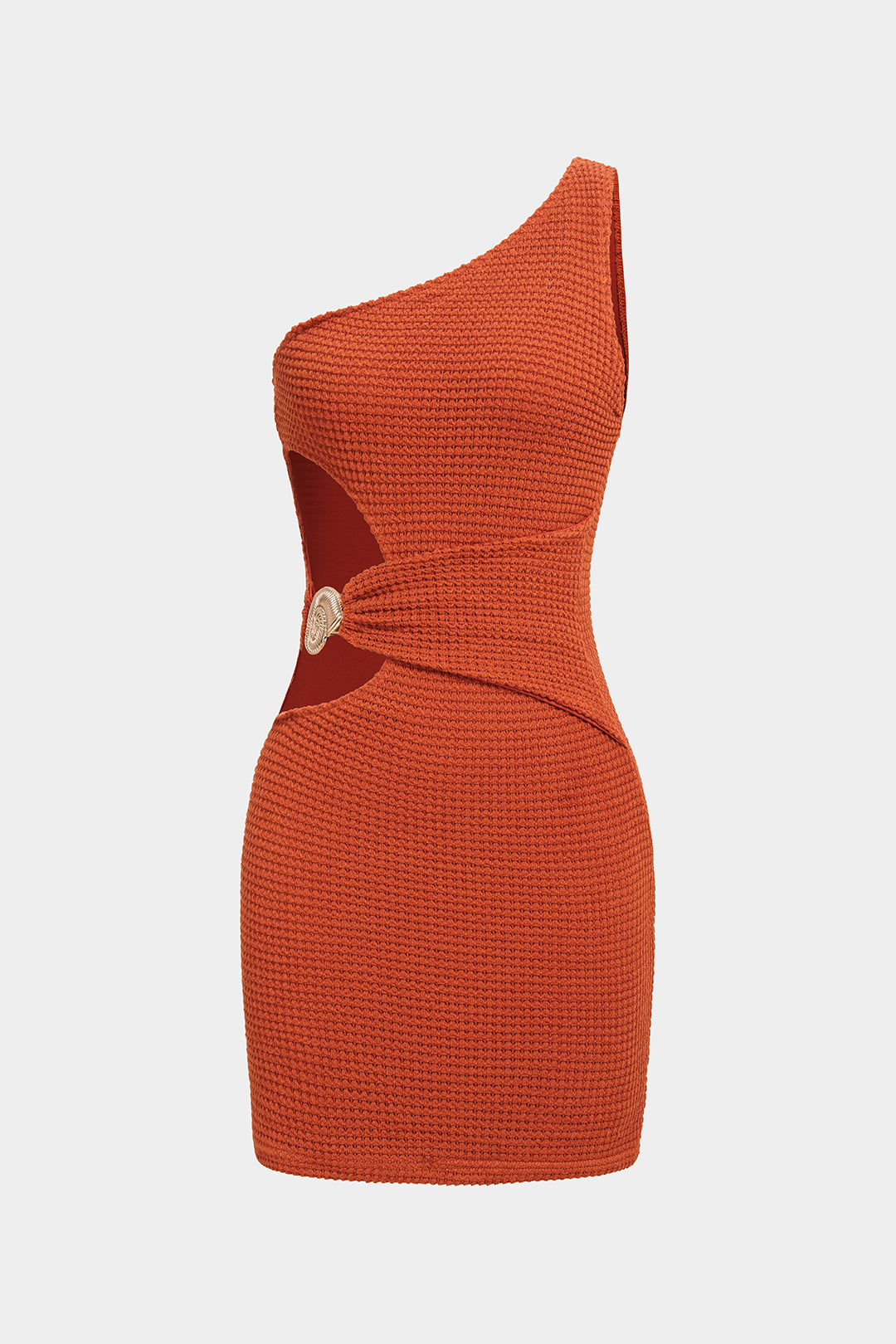 Ärmelloses One-Shoulder-Minikleid mit metallischem Cut-Out und asymmetrischem Schnitt
