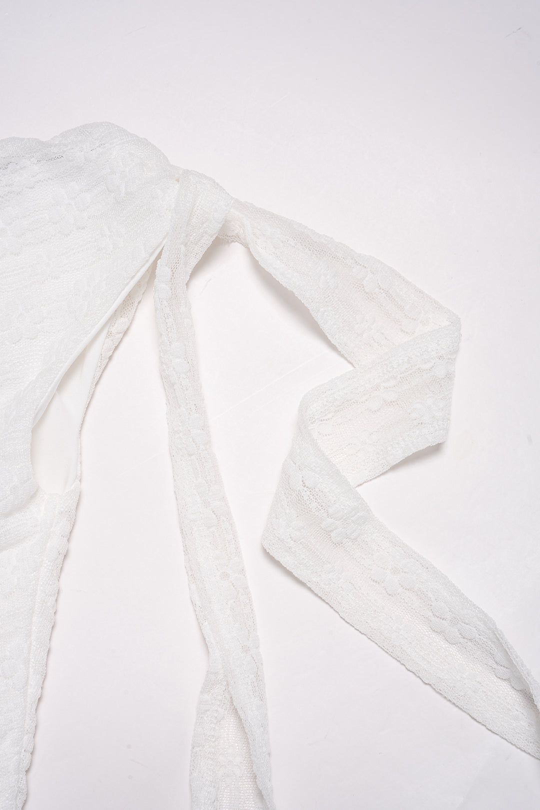 Lace One Shoulder Tie-Up Short Sleeve T-Shirt