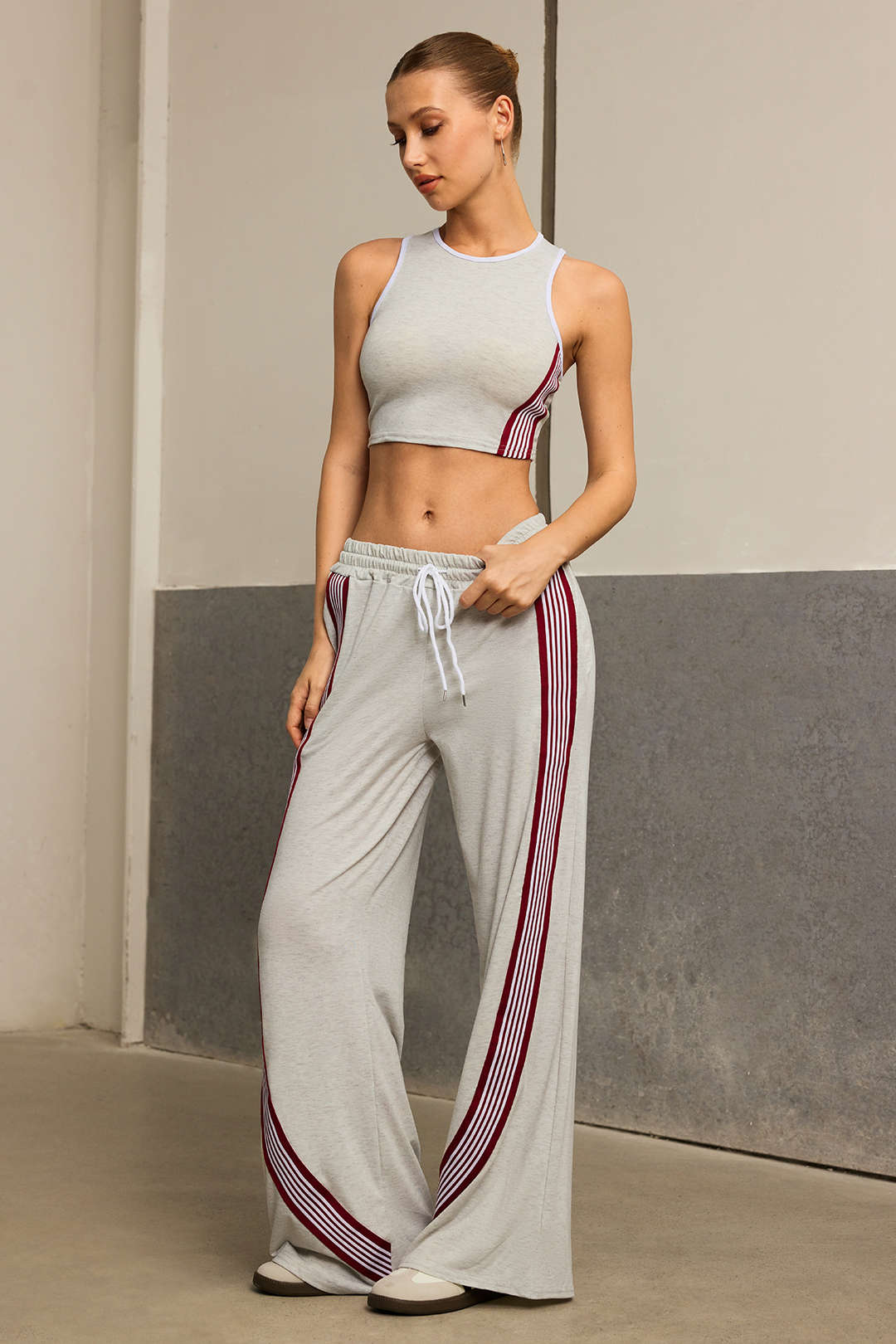 Ensemble Débardeur Rayé et Pantalon Large
