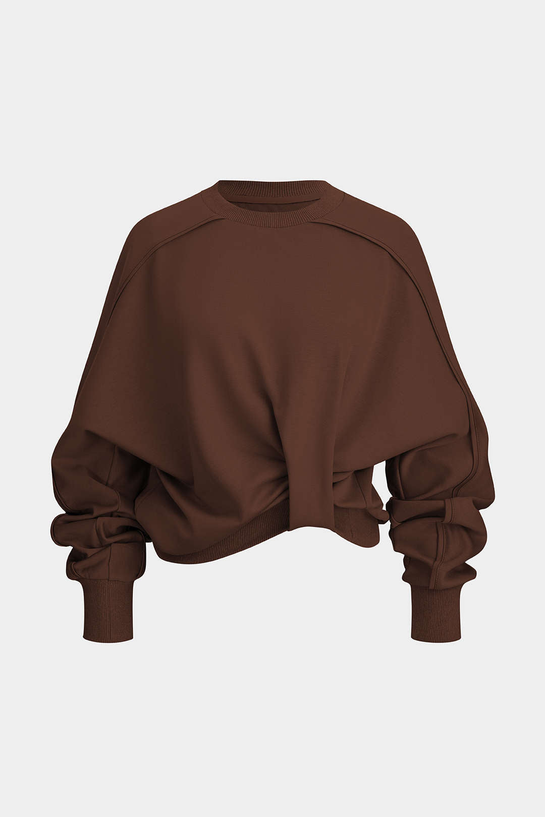 Sweat-shirt à manches longues avec nœud torsadé et col rond