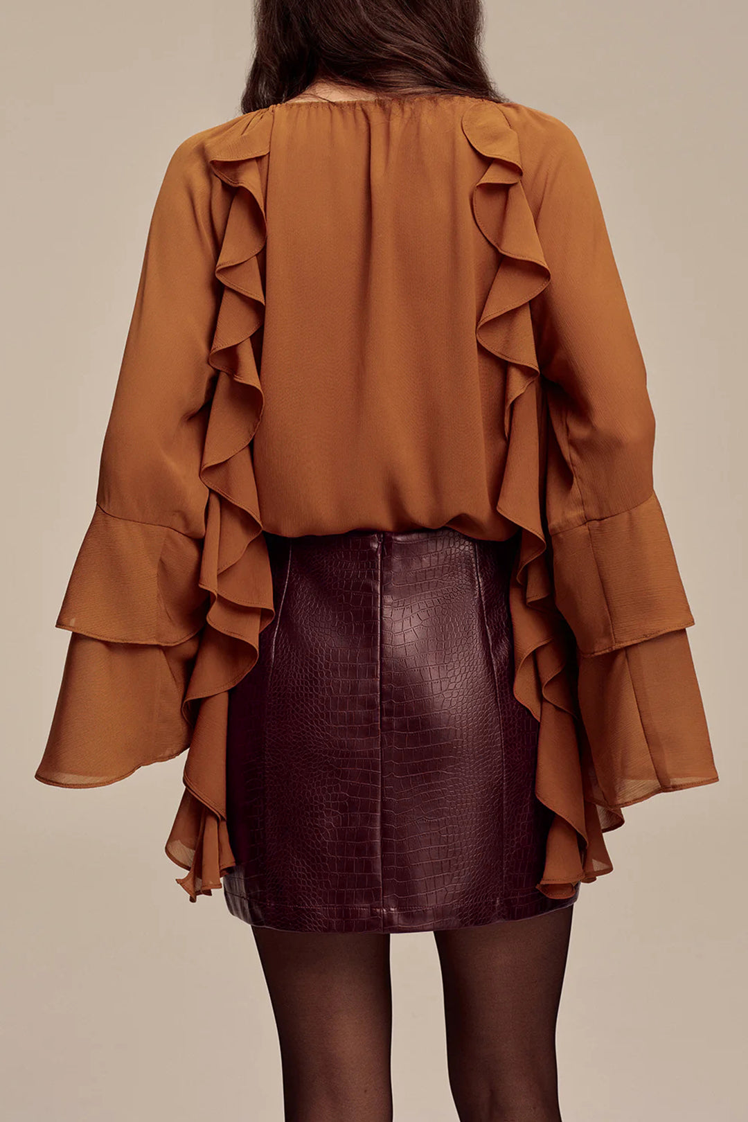 Faux Leather High Waist Skirt