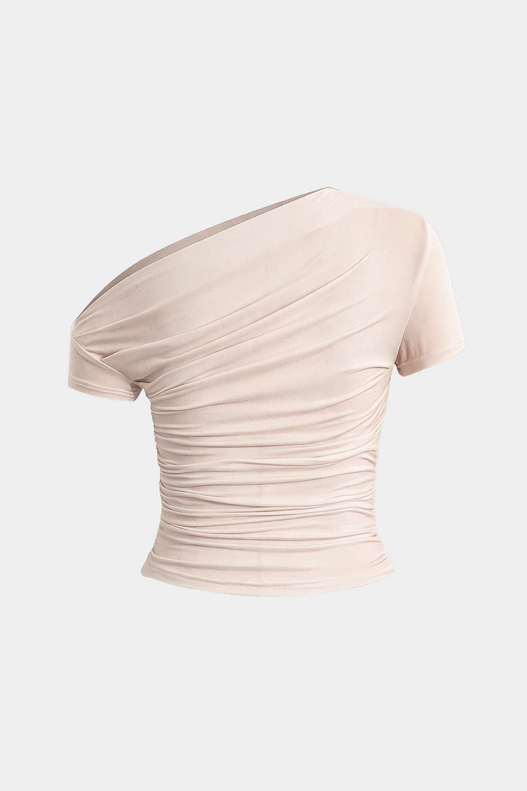 T-shirt basique asymétrique froncé