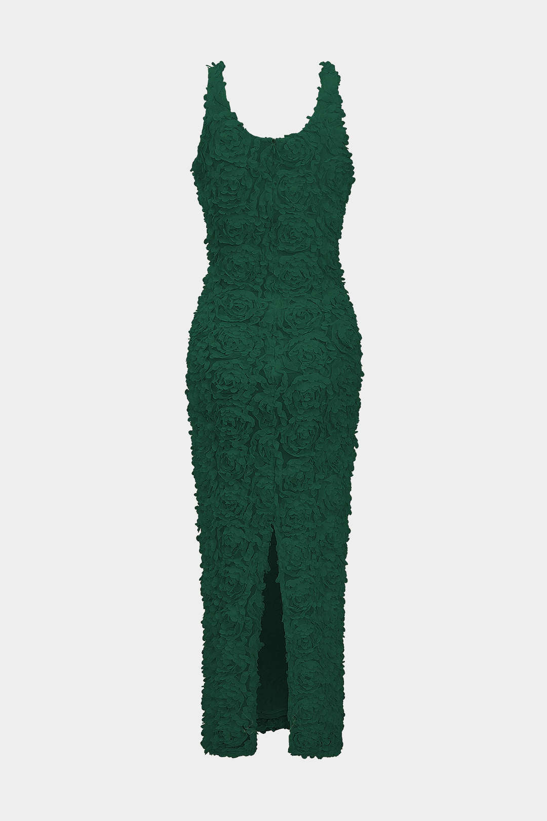 Robe longue fendue à décolleté en V et appliqués