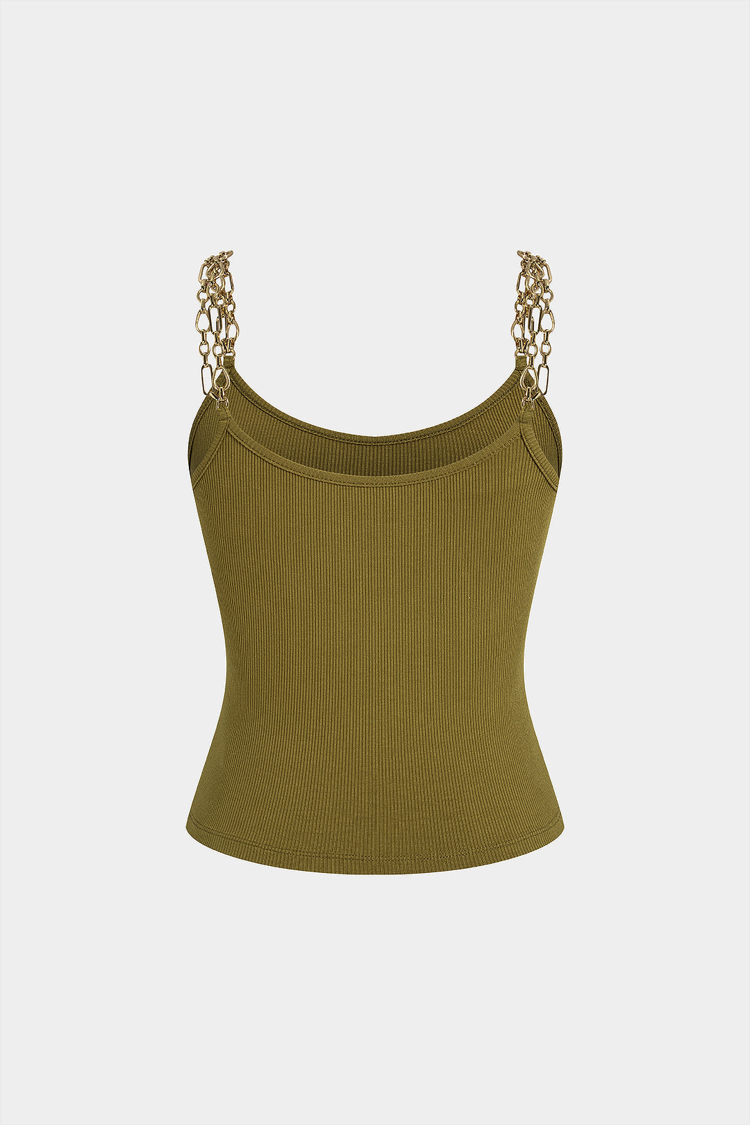 Metallic-Ketten-Rundhals-Cami-Top