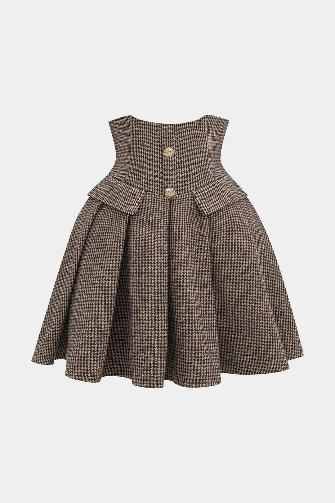 Minirock mit Hahnentrittmuster und Falten