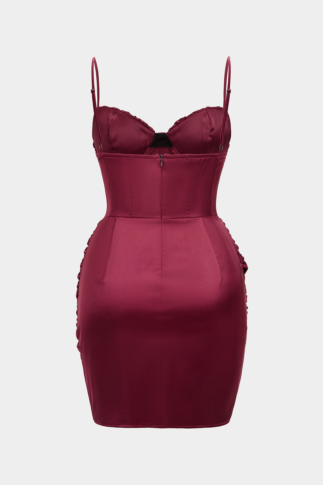 Satin Ruched Sleeveless Midi Dress