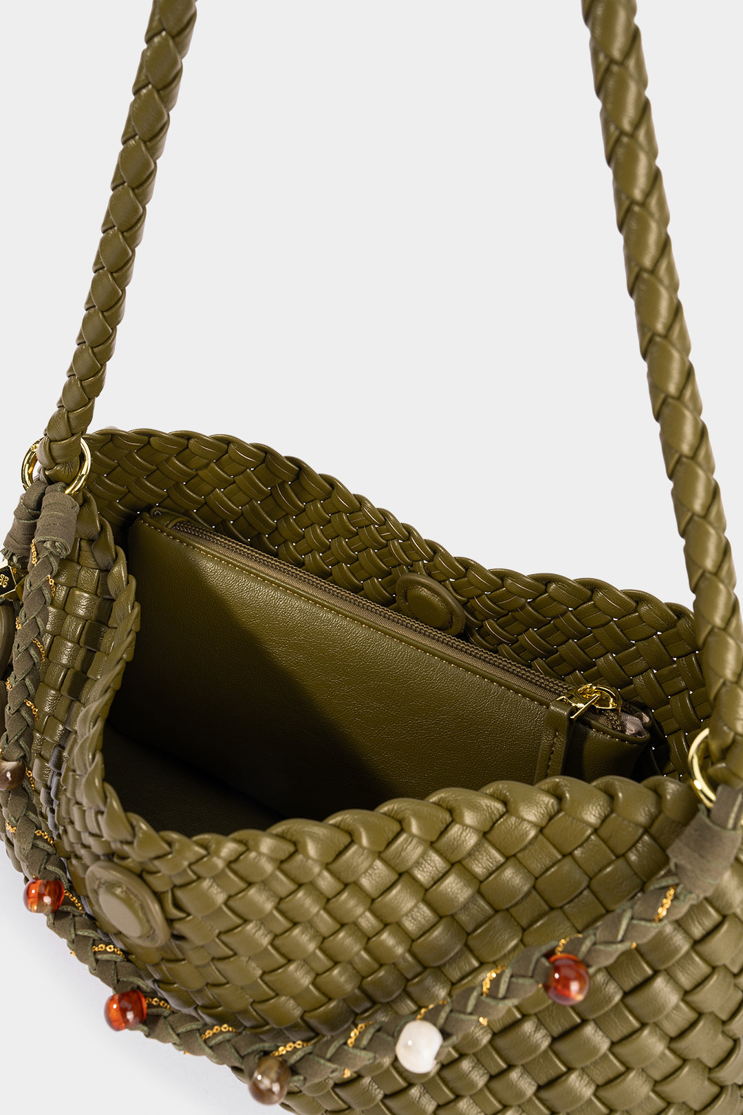 Sac à bandoulière tressé en similicuir