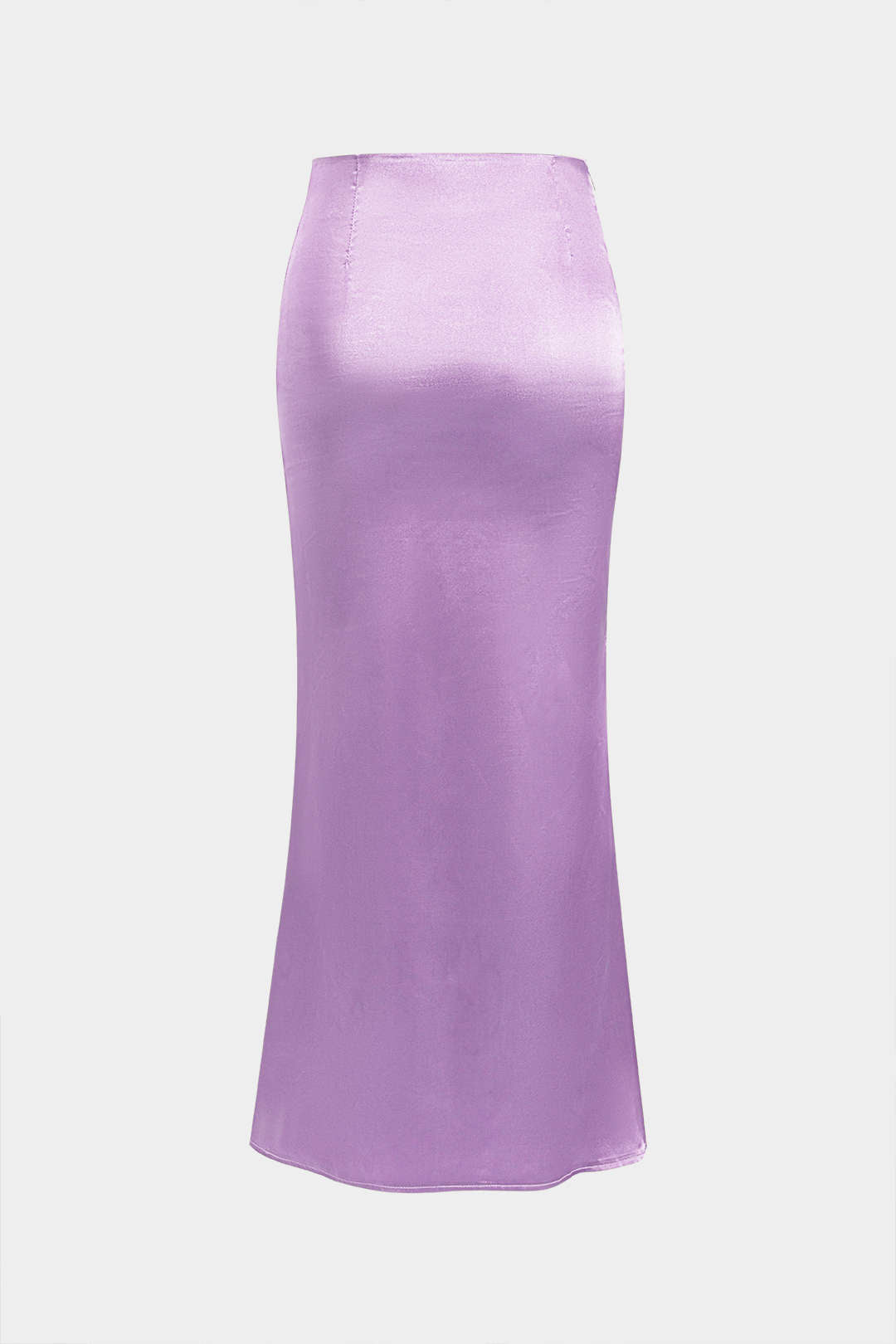 Solid Satin Zipper Skirt