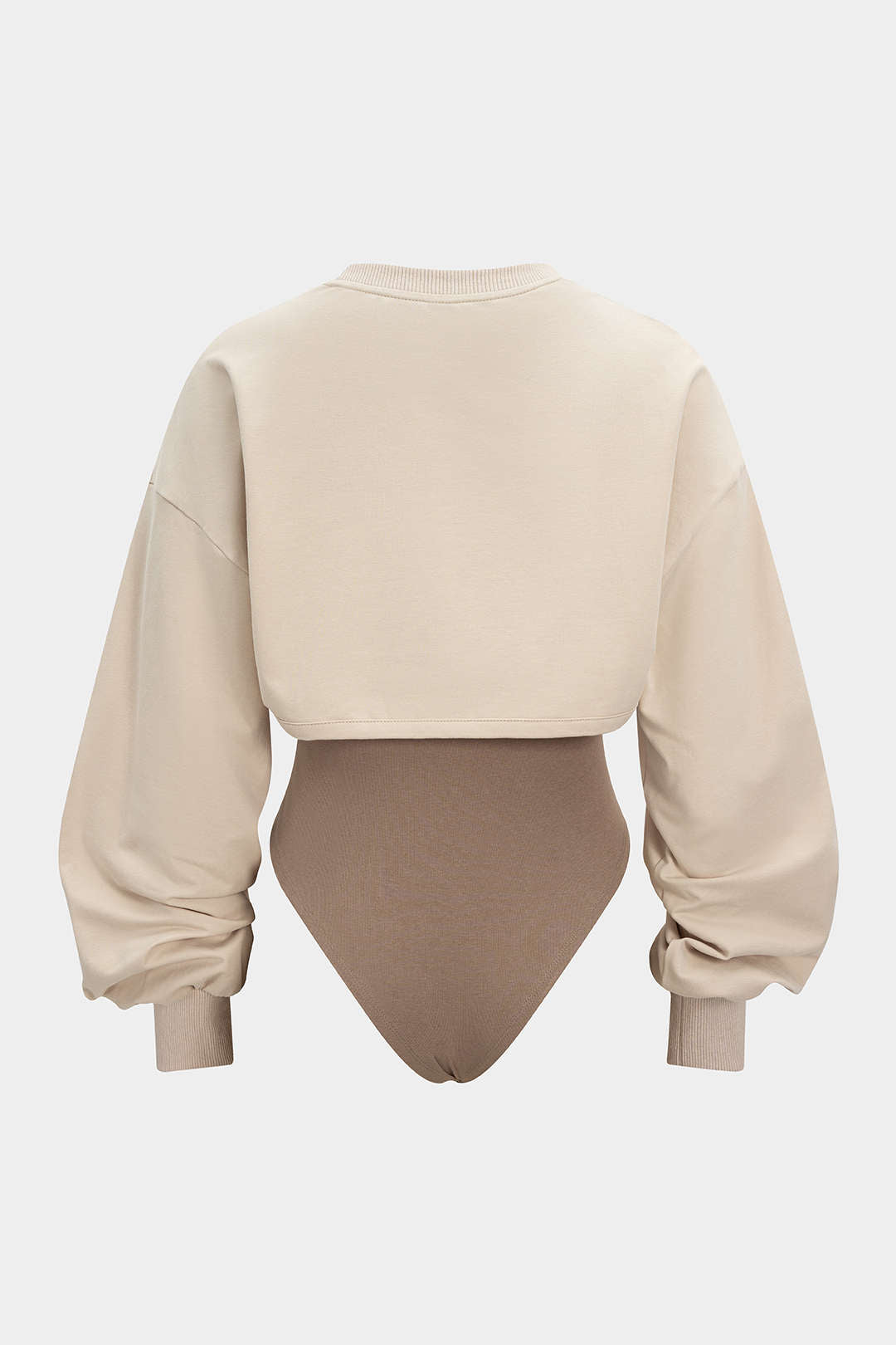 Contrast Two-Piece Long Sleeve Bodysuit