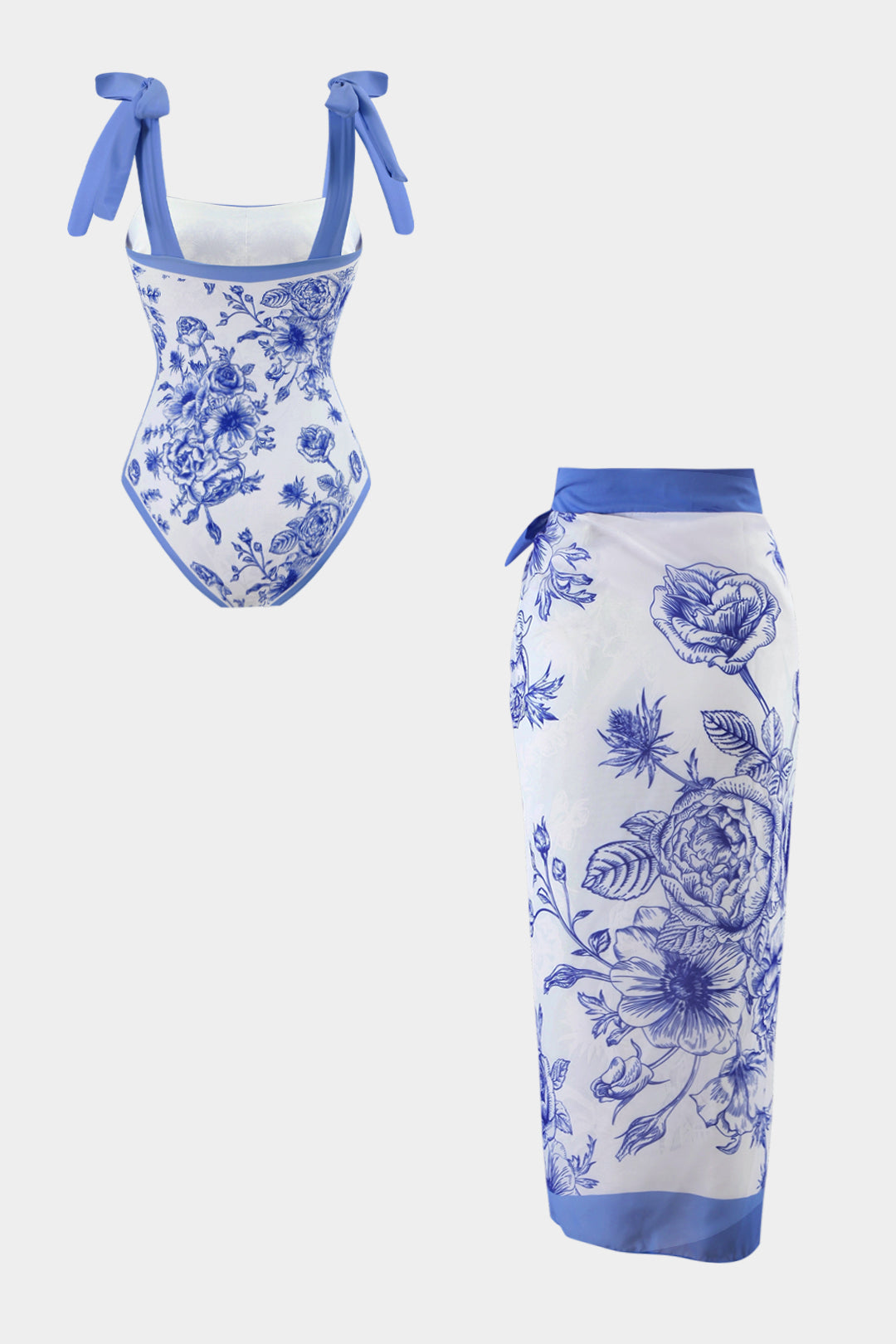 Floral Print Tie-Up Bikini Set