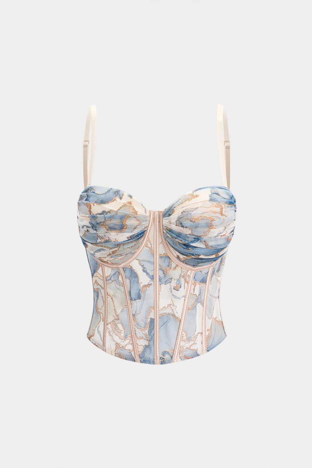 Korsett-Cami-Top mit Blumenmuster
