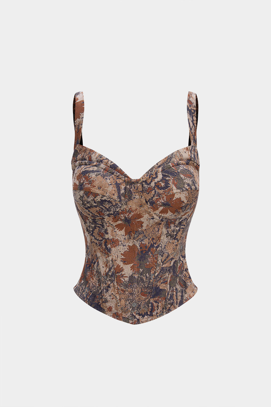 Blumenmuster Slip Reißverschluss Korsett Taille Bandeau-Top