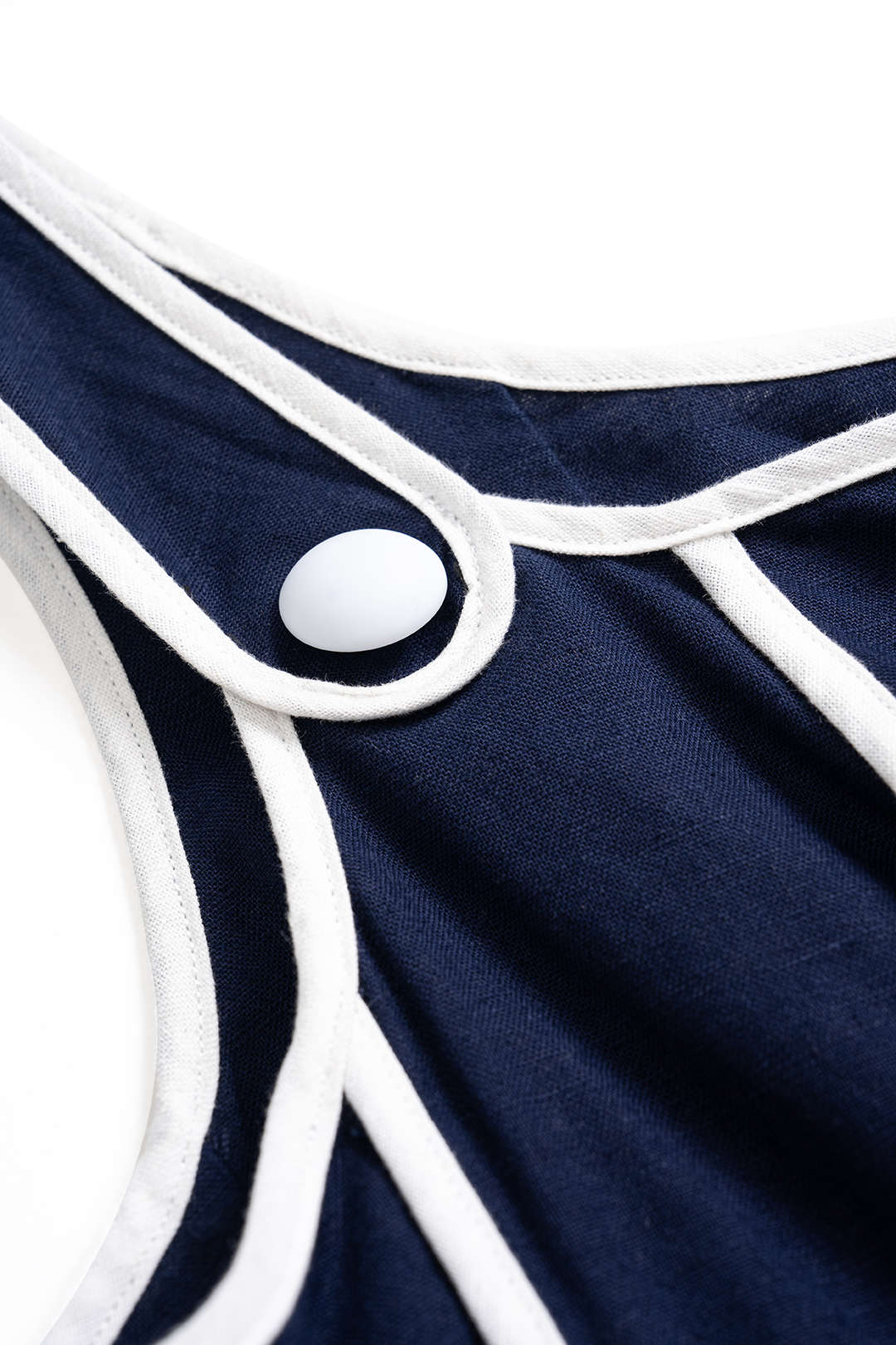 Linen Contrast Binding Slip Sleeveless Mini Dress