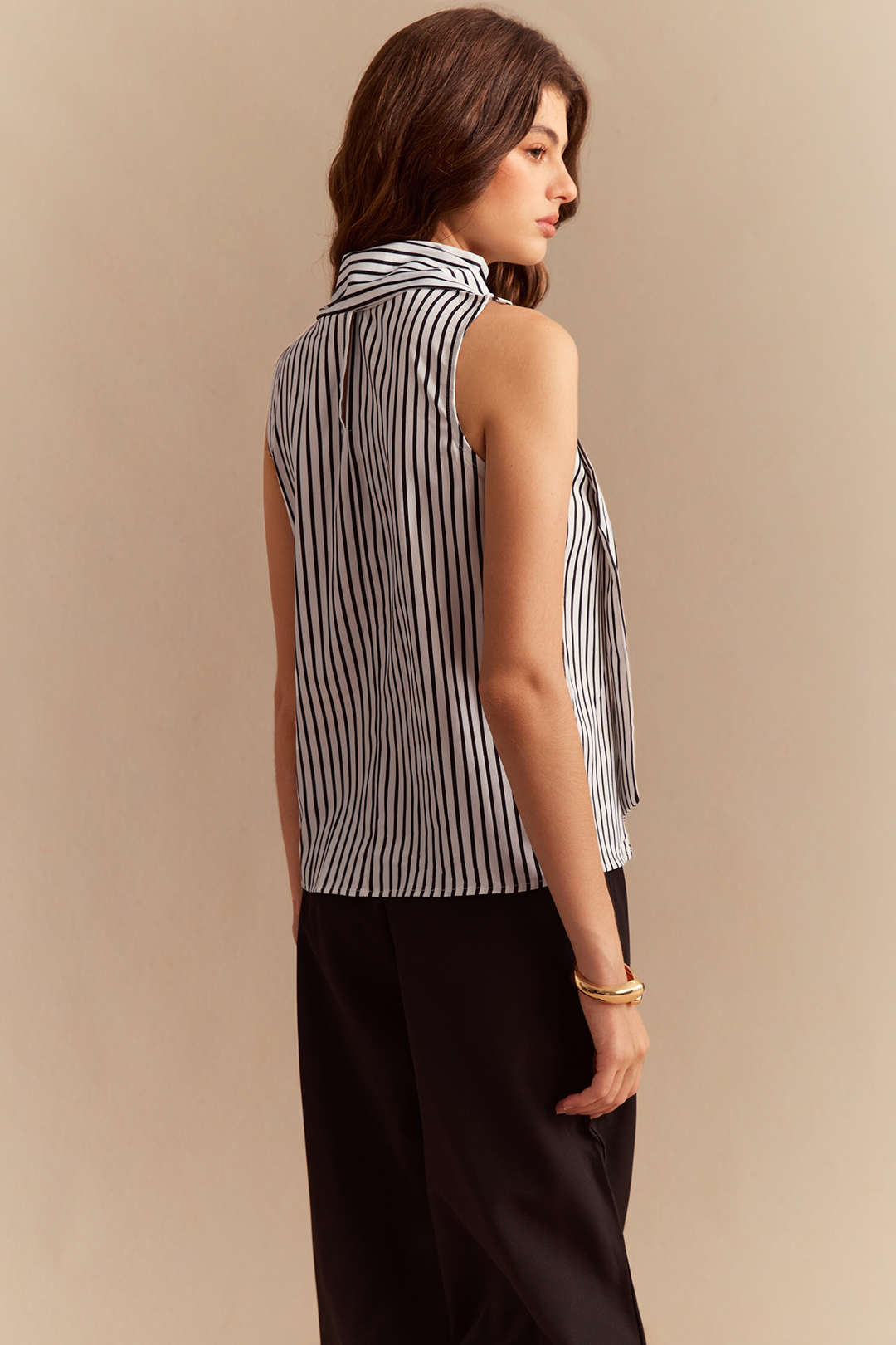 Satin-Tanktop mit Streifenmuster