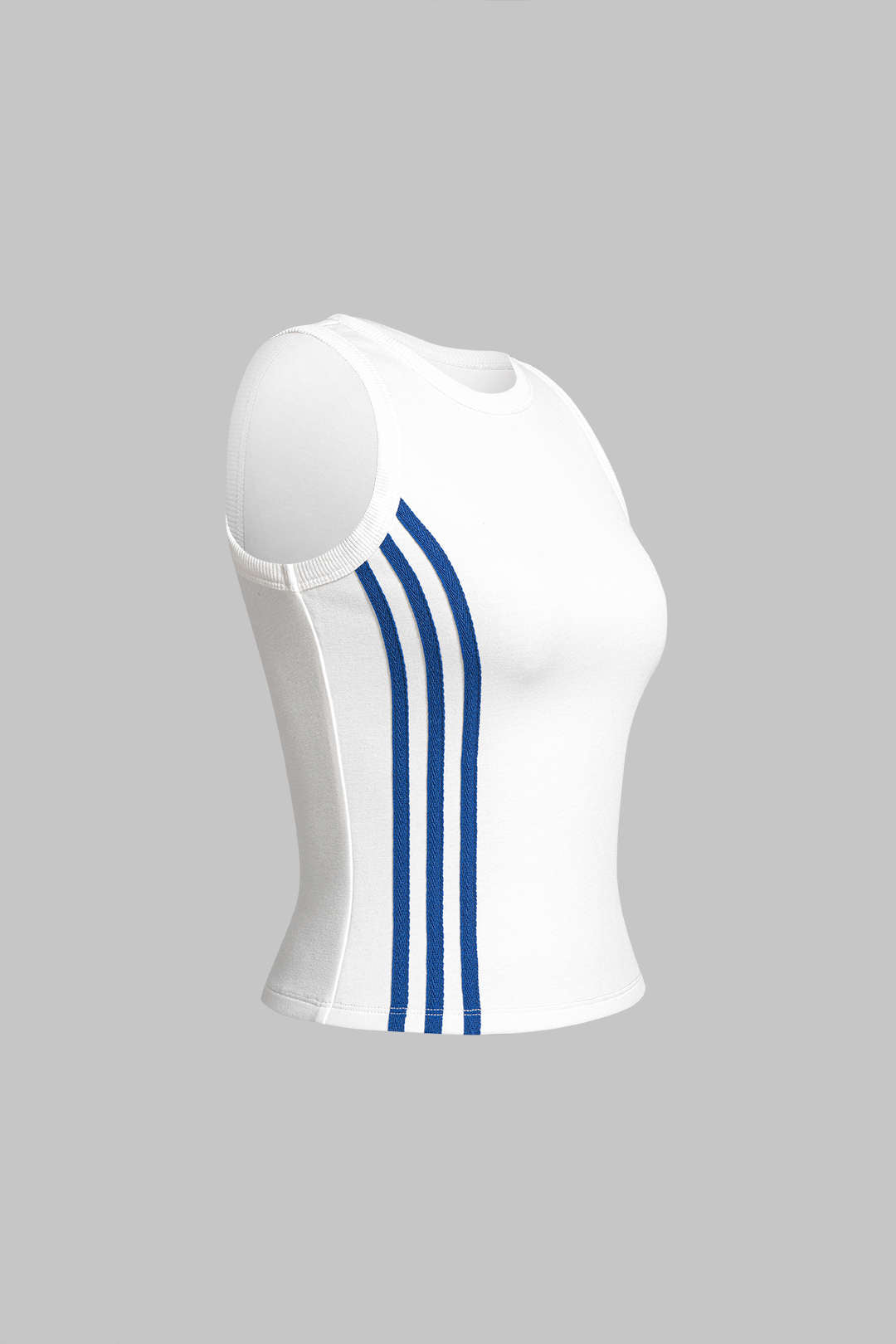 Gestreiftes Tanktop mit Kontraststreifen und Rundhalsausschnitt