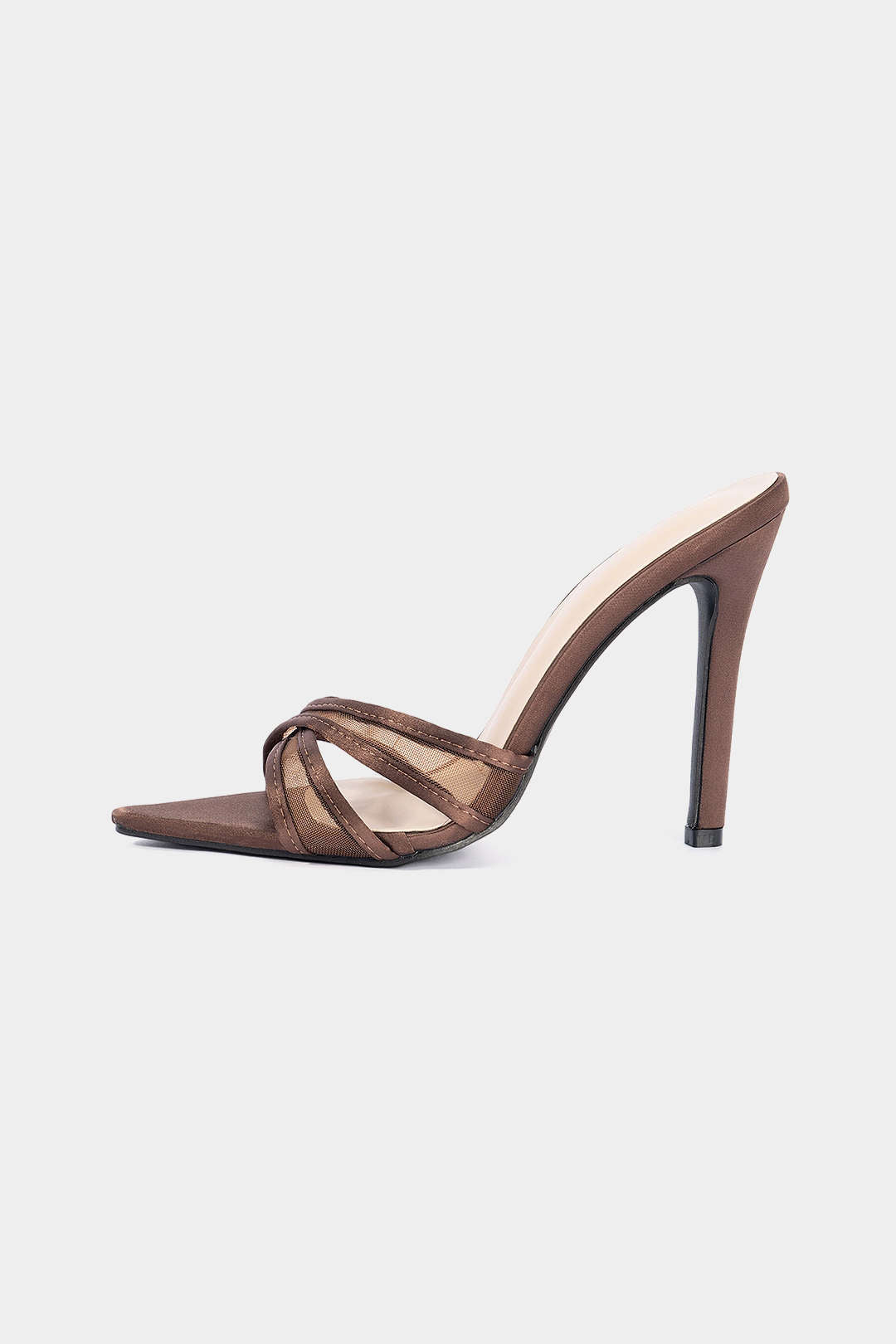 Mesh Crossed Pointed Heels