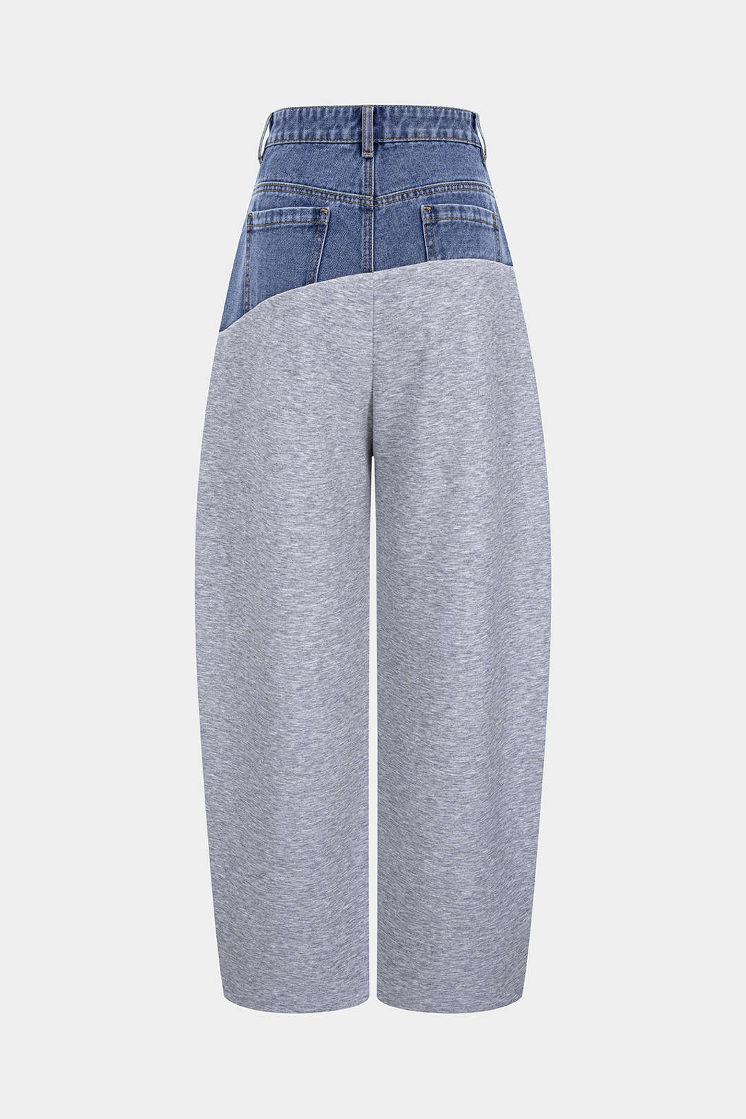 Jean en jean patchwork avec cordon de serrage