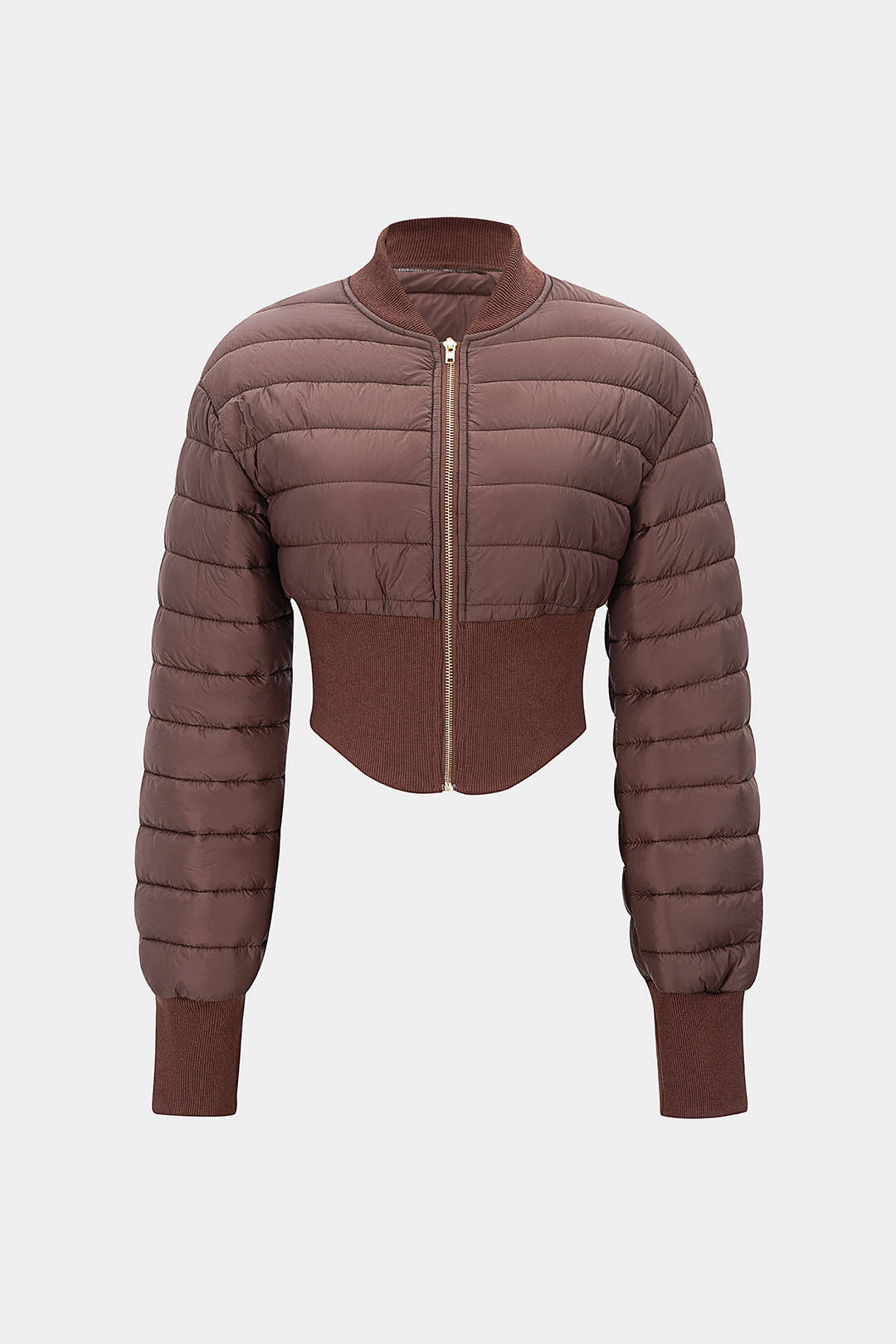 Patchwork Zipper Puffer