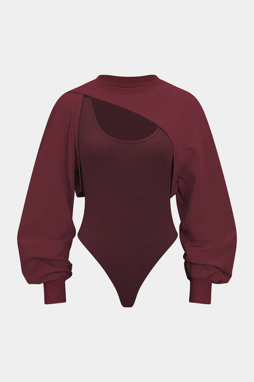 Contrast Two-Piece Long Sleeve Bodysuit