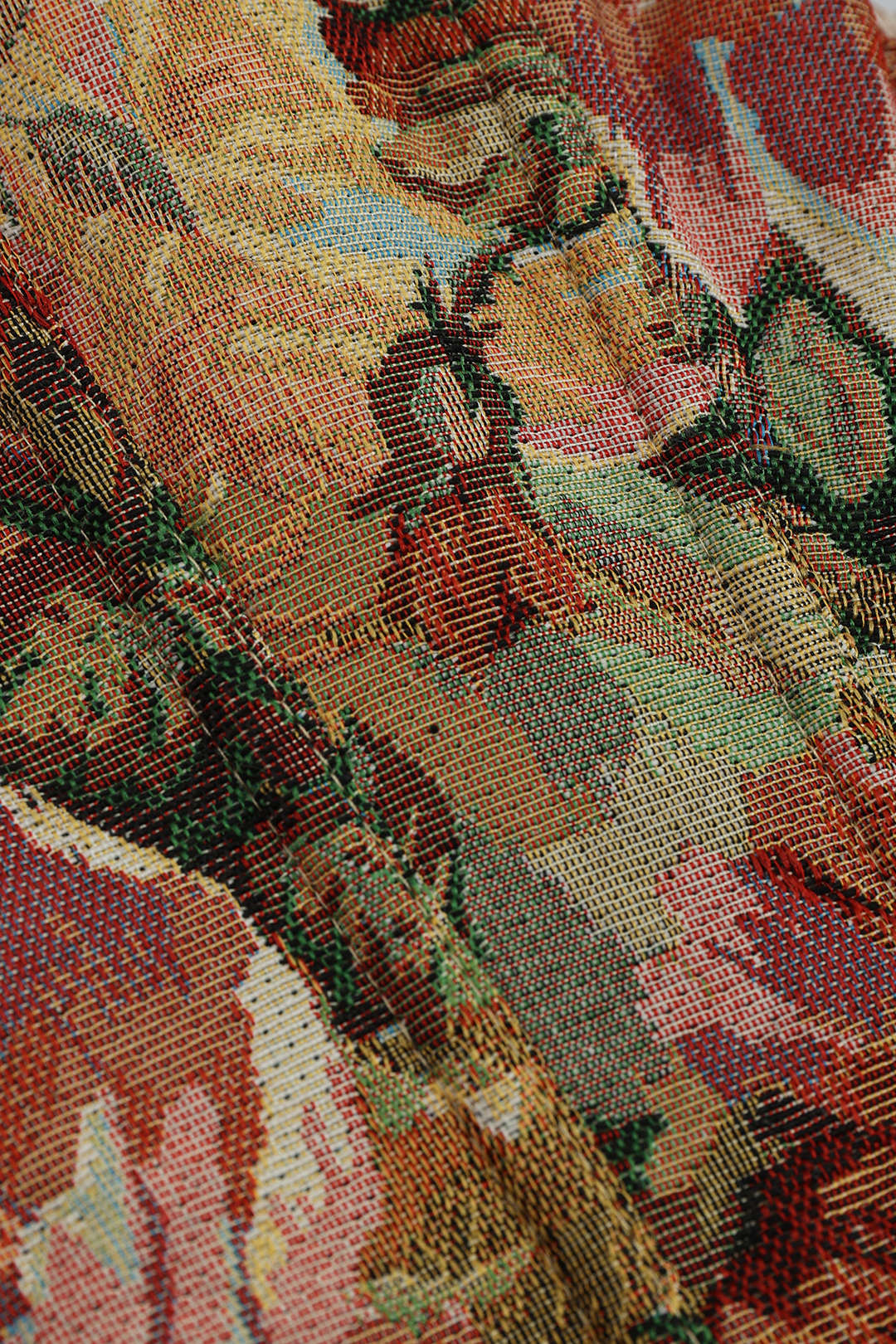 Haut bustier jacquard avec attaches contrastantes au dos