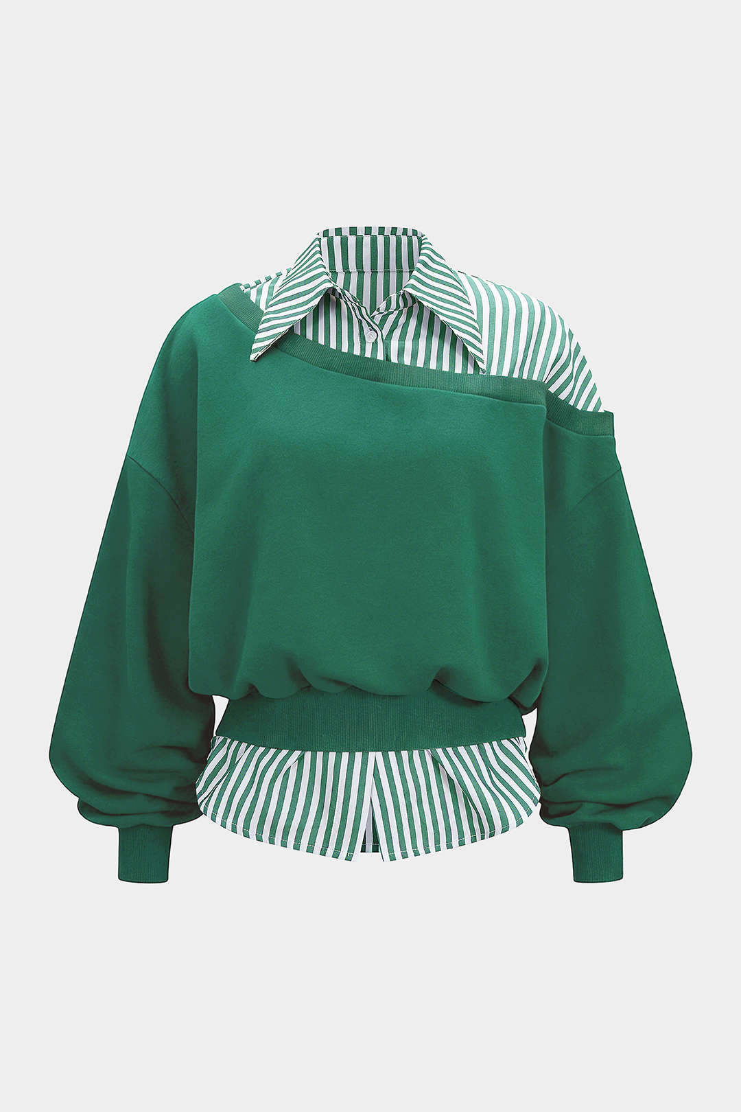 Patchwork Asymmetrical Long Sleeve Sweatshirt