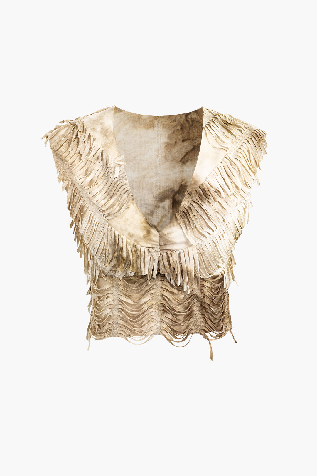 Ver distressed V-Ausschnitt Top mit kurzen Ärmeln und Maxirock mit Schlitz-Set