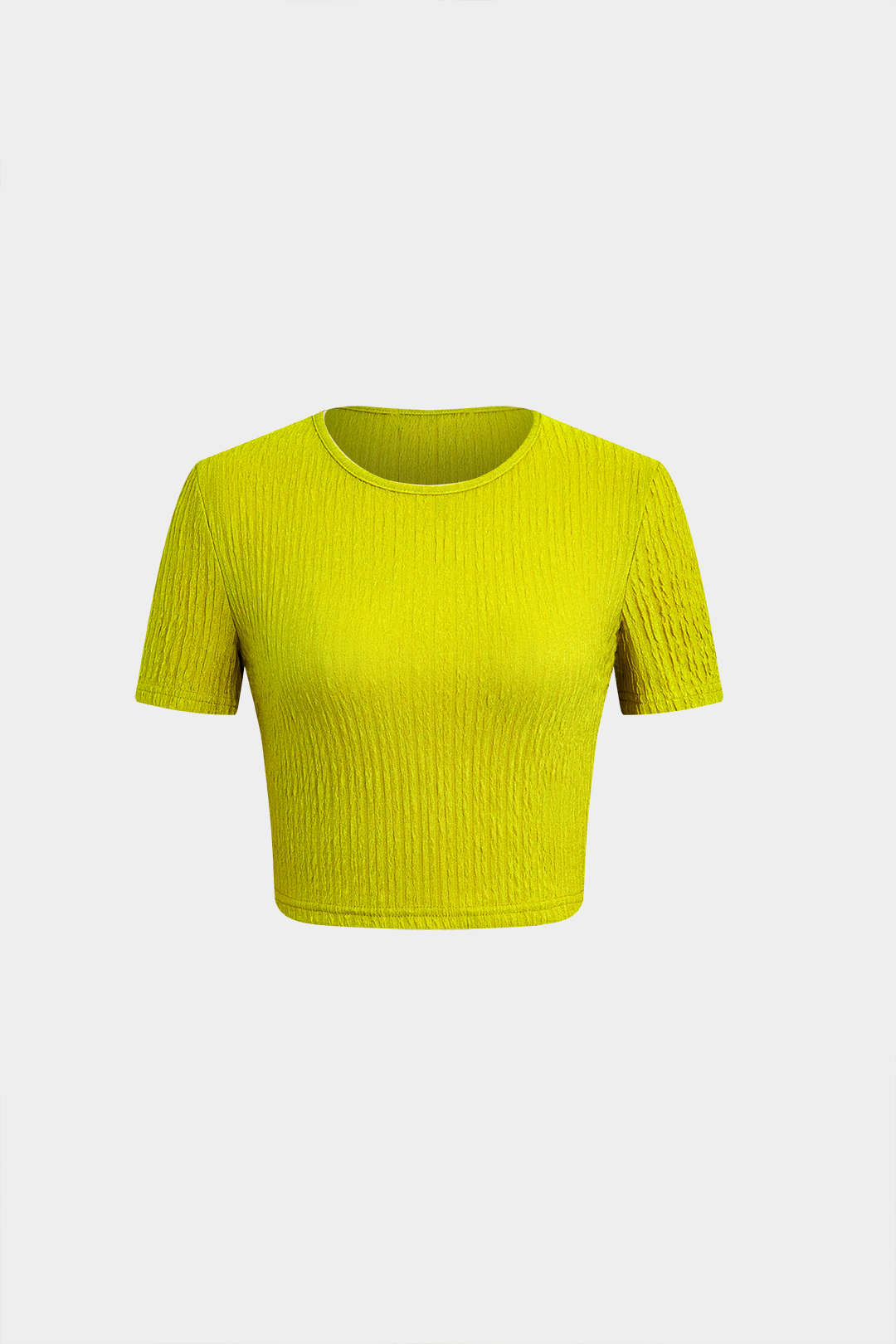 Ensemble crop top texturé et jupe froncée à cordon de serrage