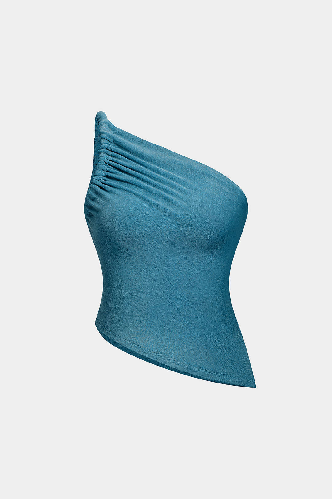 One Shoulder Asymmetrical Ruched Tank Top