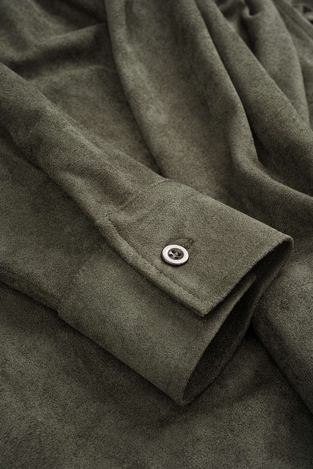 Suede Fringe Long Sleeve Mini Dress