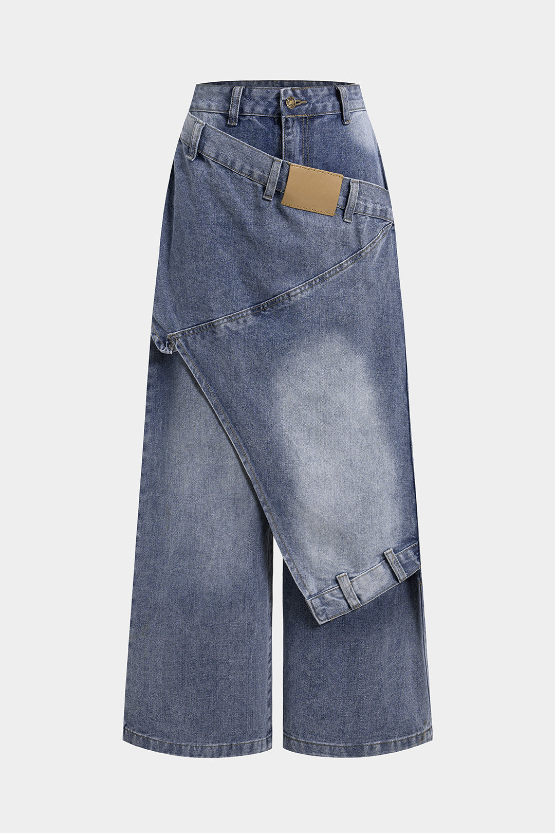 Asymmetrische Straight-Leg-Jeans aus Denim