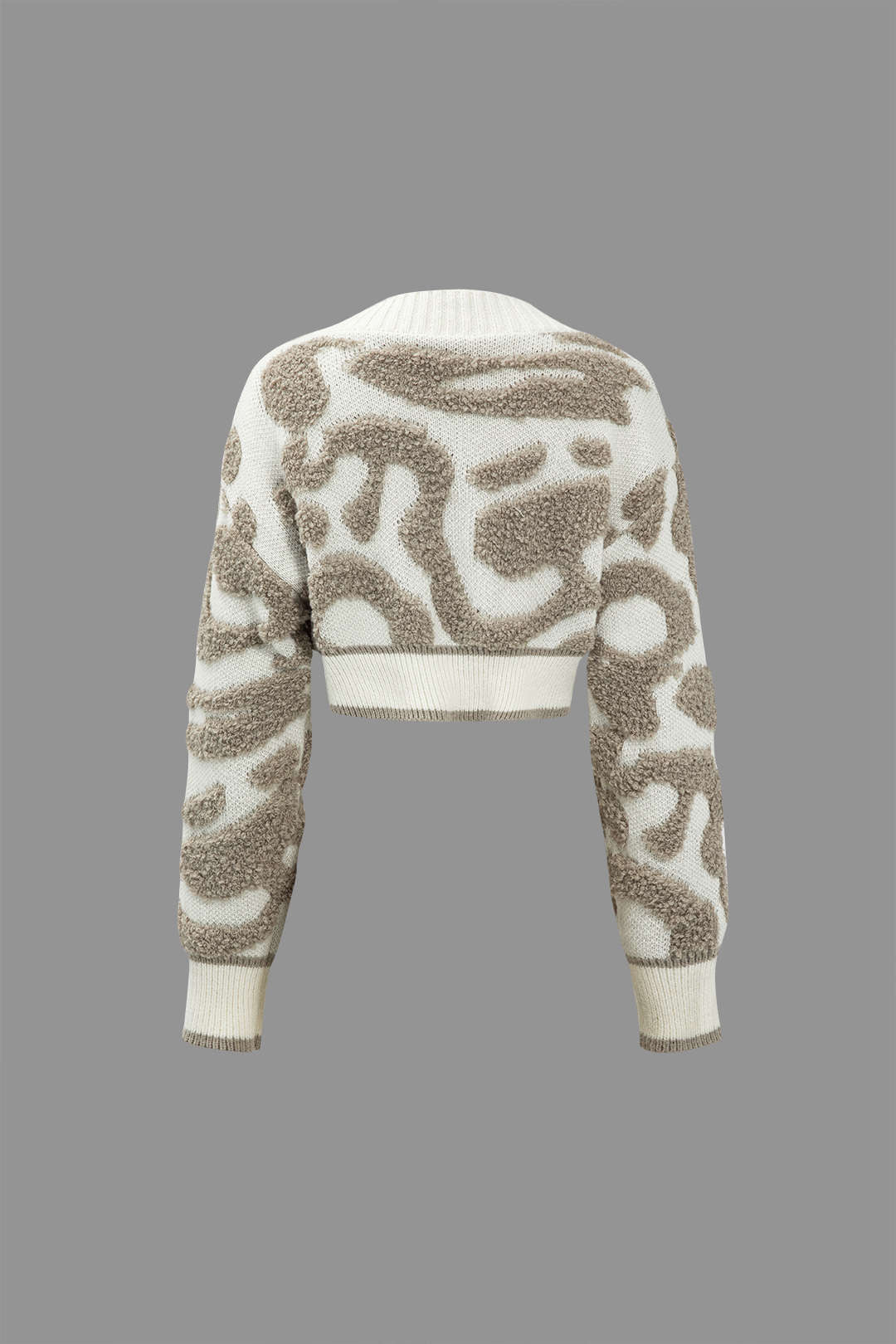 Knit Colorblock V-Neck Button Up Cardigan
