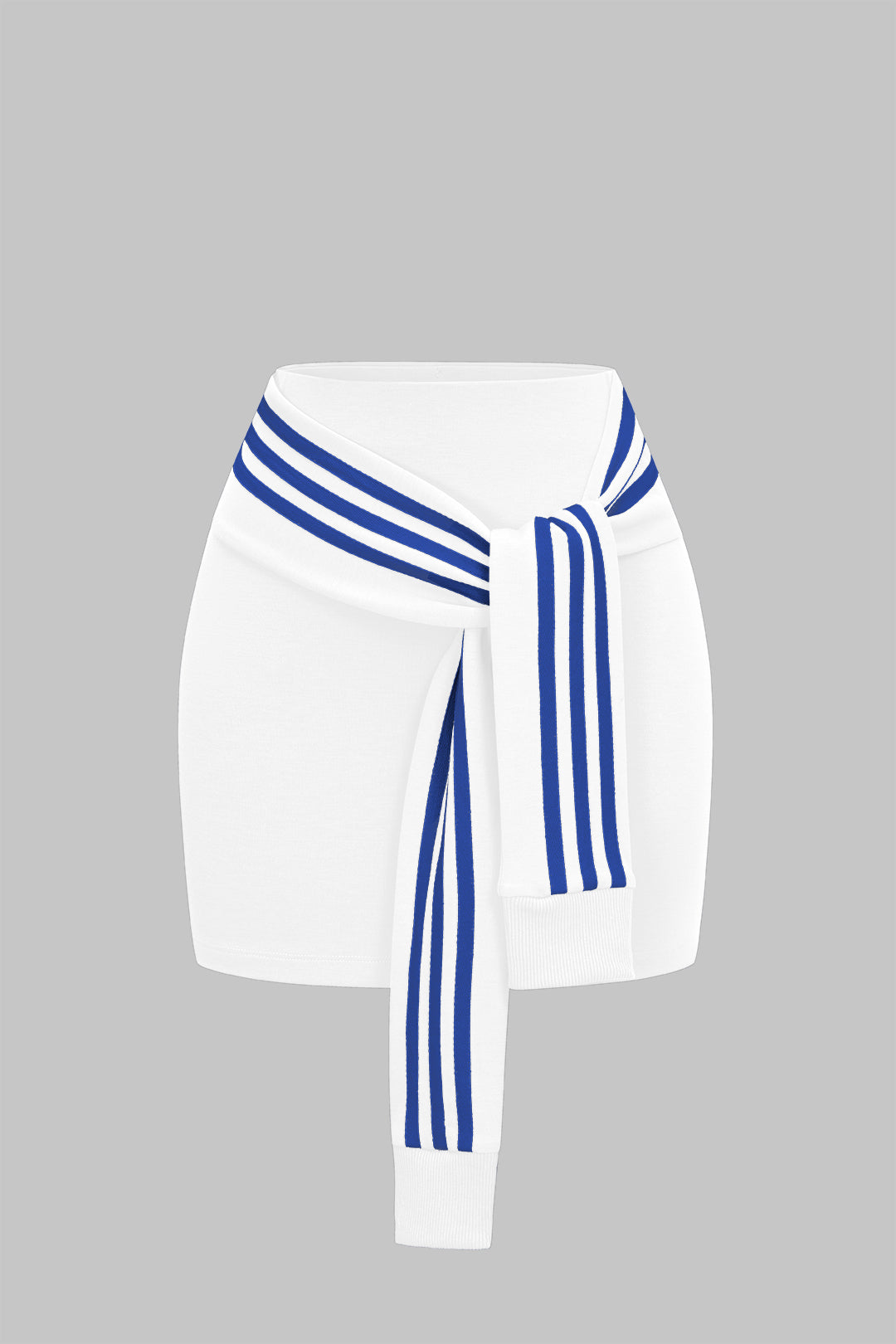 Contrast Stripes Tie-Up Skirt
