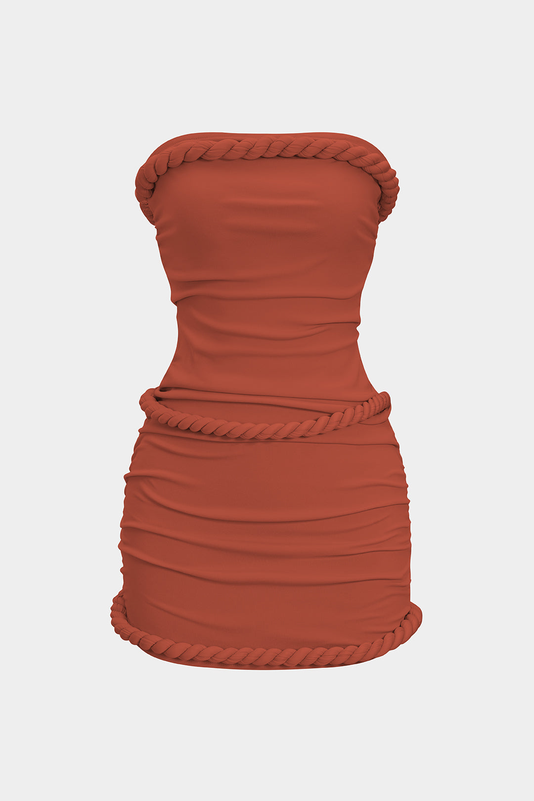 Twist Knot Strapless Sleeveless Mini Dress