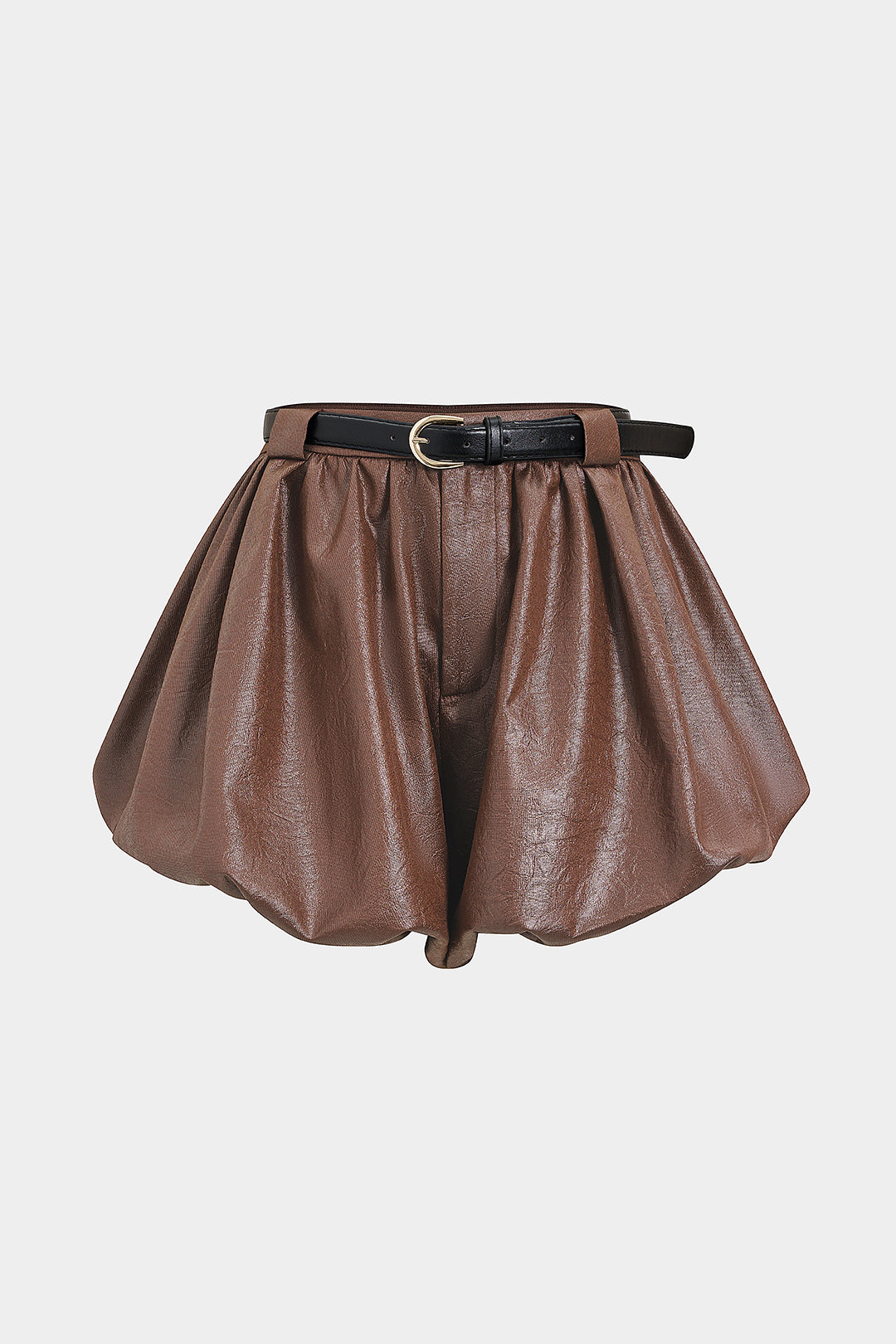 Gesmokte Shorts mit Gürtel