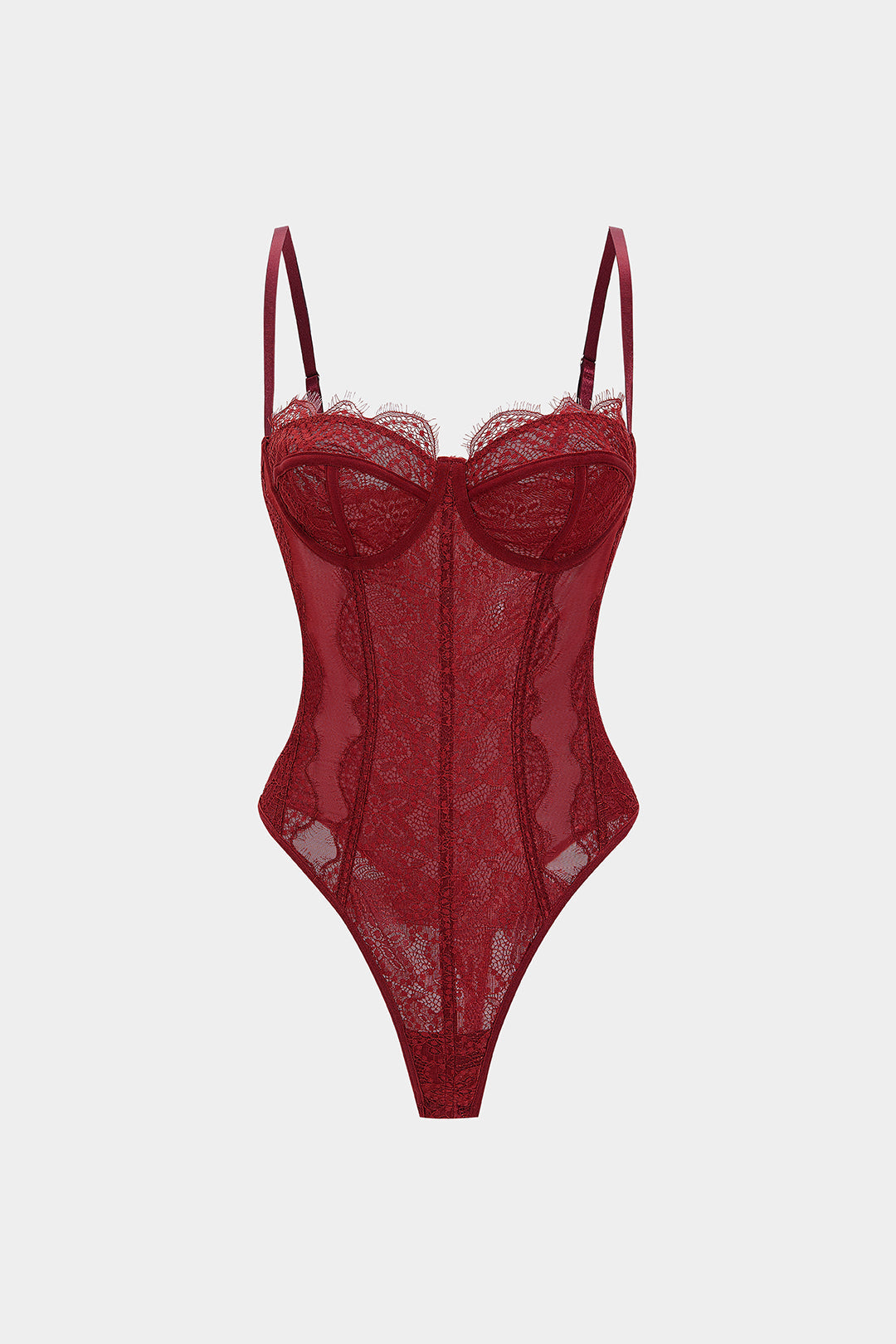 Mesh Sheer Patchwork Bustier Corset Slip Sleeveless Bodysuit
