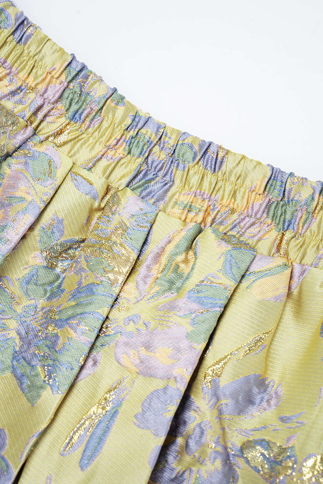 Rock mit Blumenmuster, Jacquard und gesmoktem Bund
