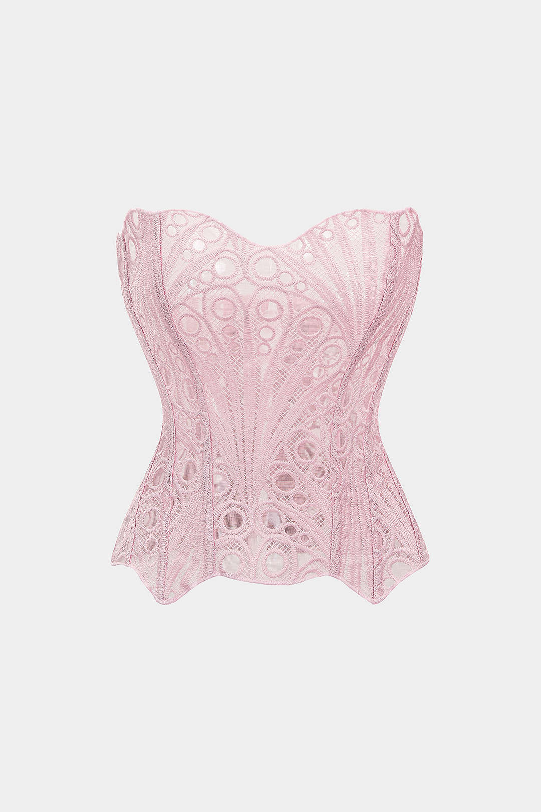 Floral Print Jacquard Patchwork Textured Tie Back Tube Top