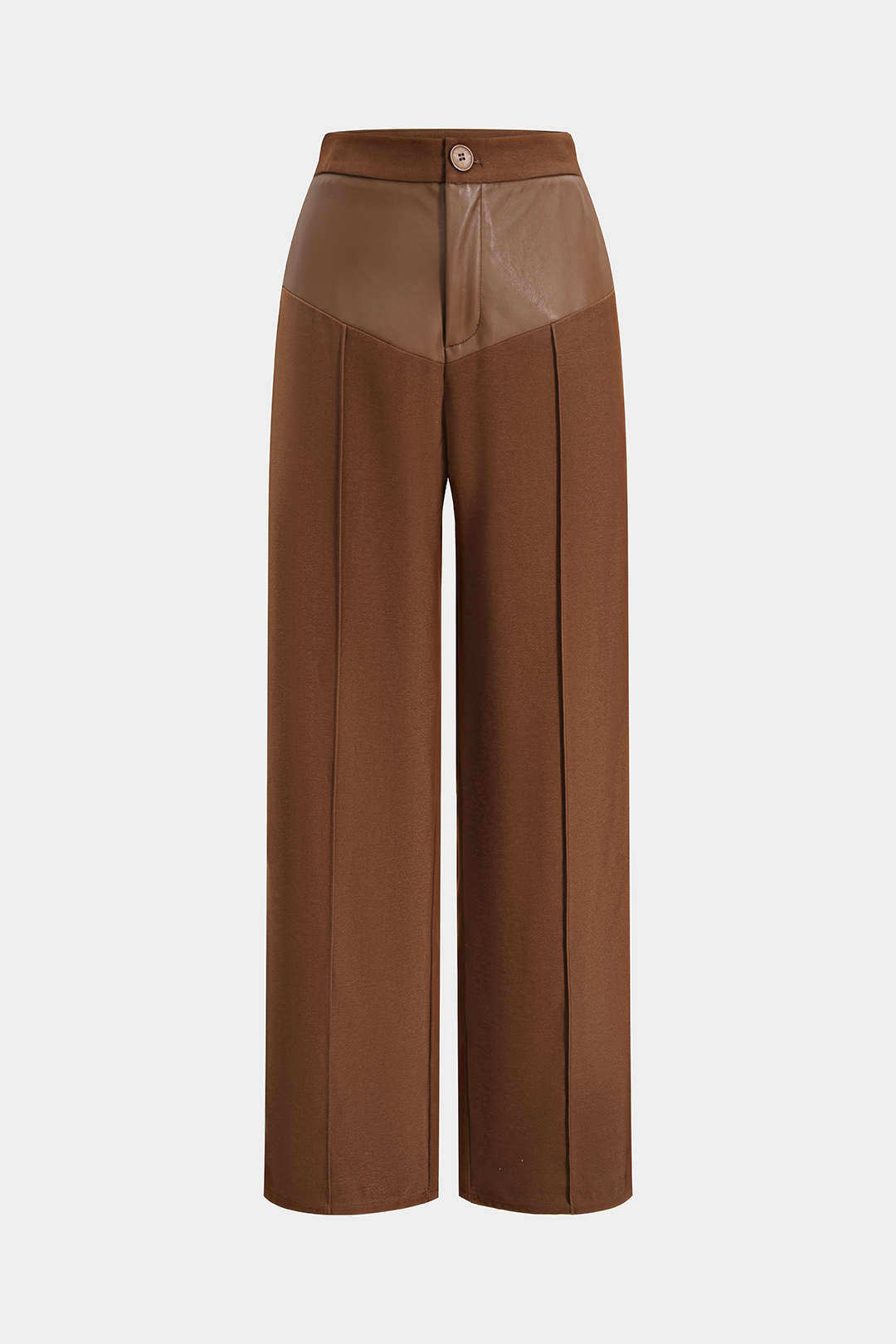 Faux Leather Patchwork Trousers