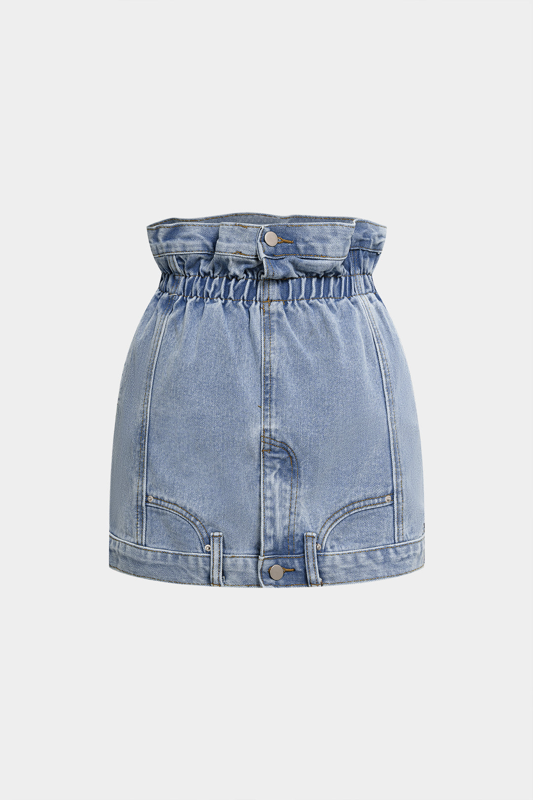 Jupe en jean boutonnée à taille froncée