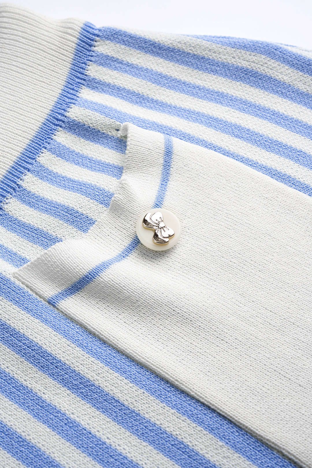 Knit Stripes Contrast Print V-Neck Tank Top And Pocket Skirt Set