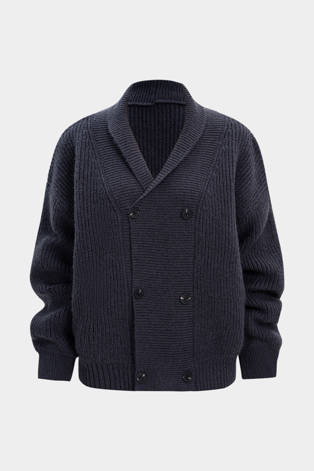 Gestrickte zweireihige Strickjacke