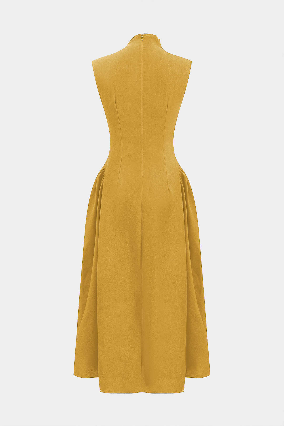 Robe longue sans manches à glissière et décorations métalliques