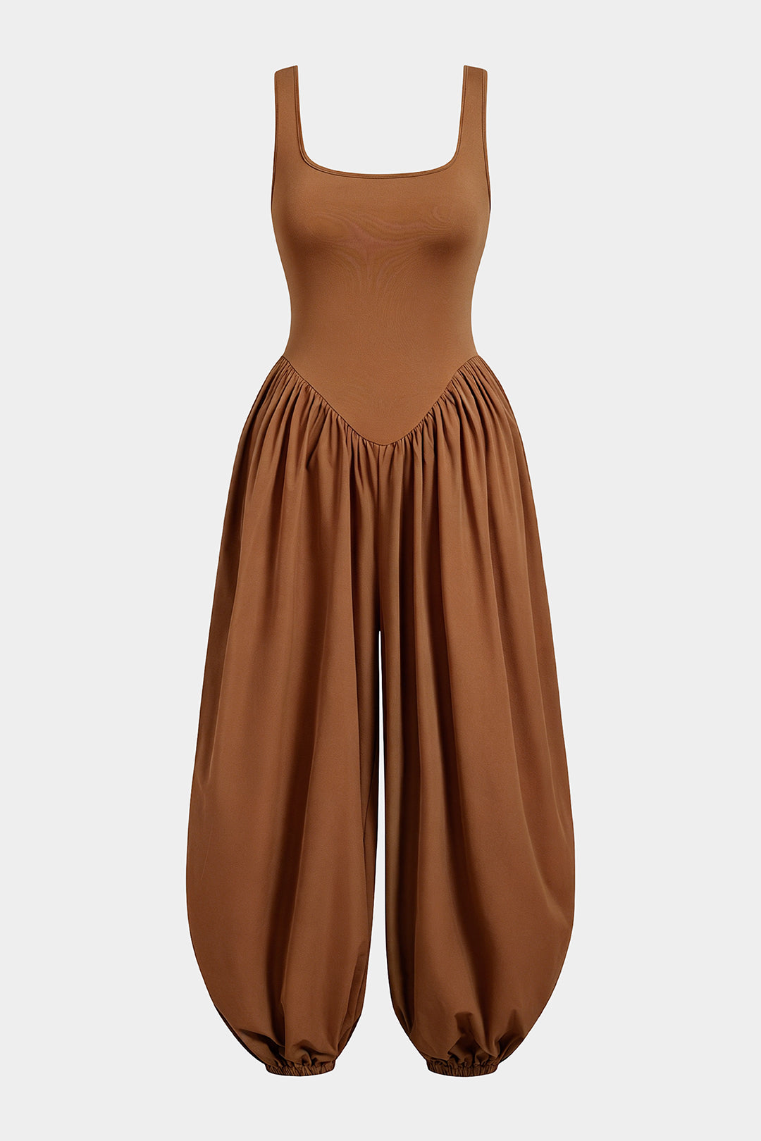 Ärmelloser Jumpsuit mit eckigem Ausschnitt