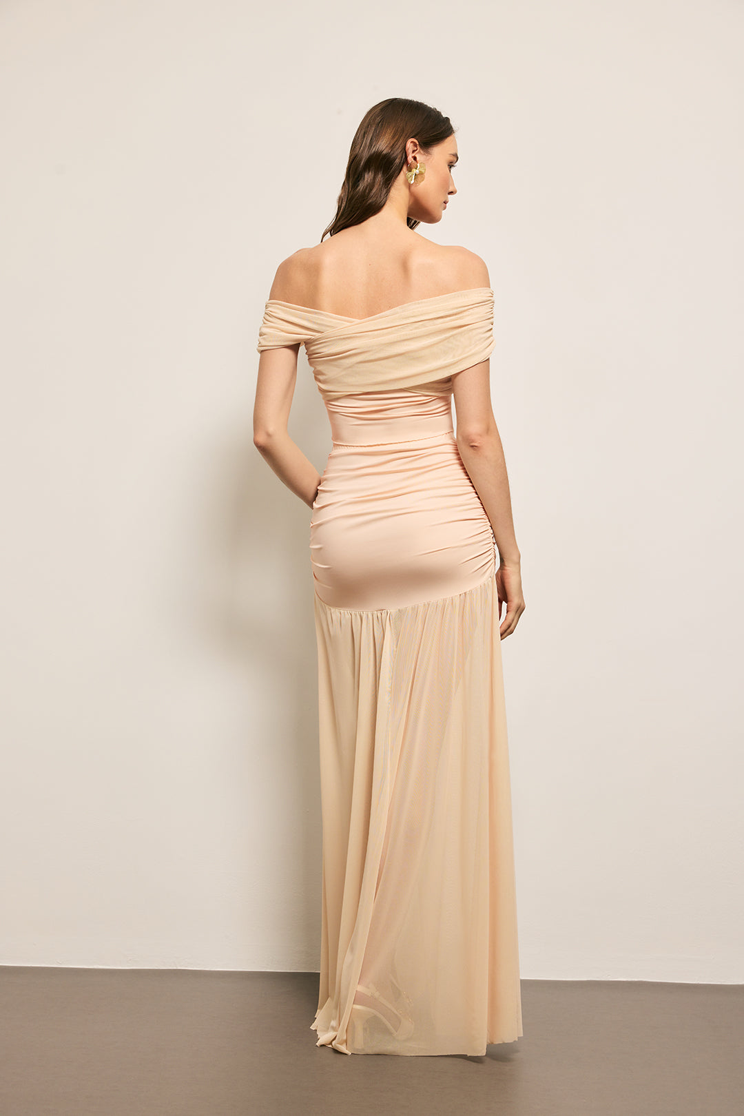Ruched Patchwork Top And Skirt Set