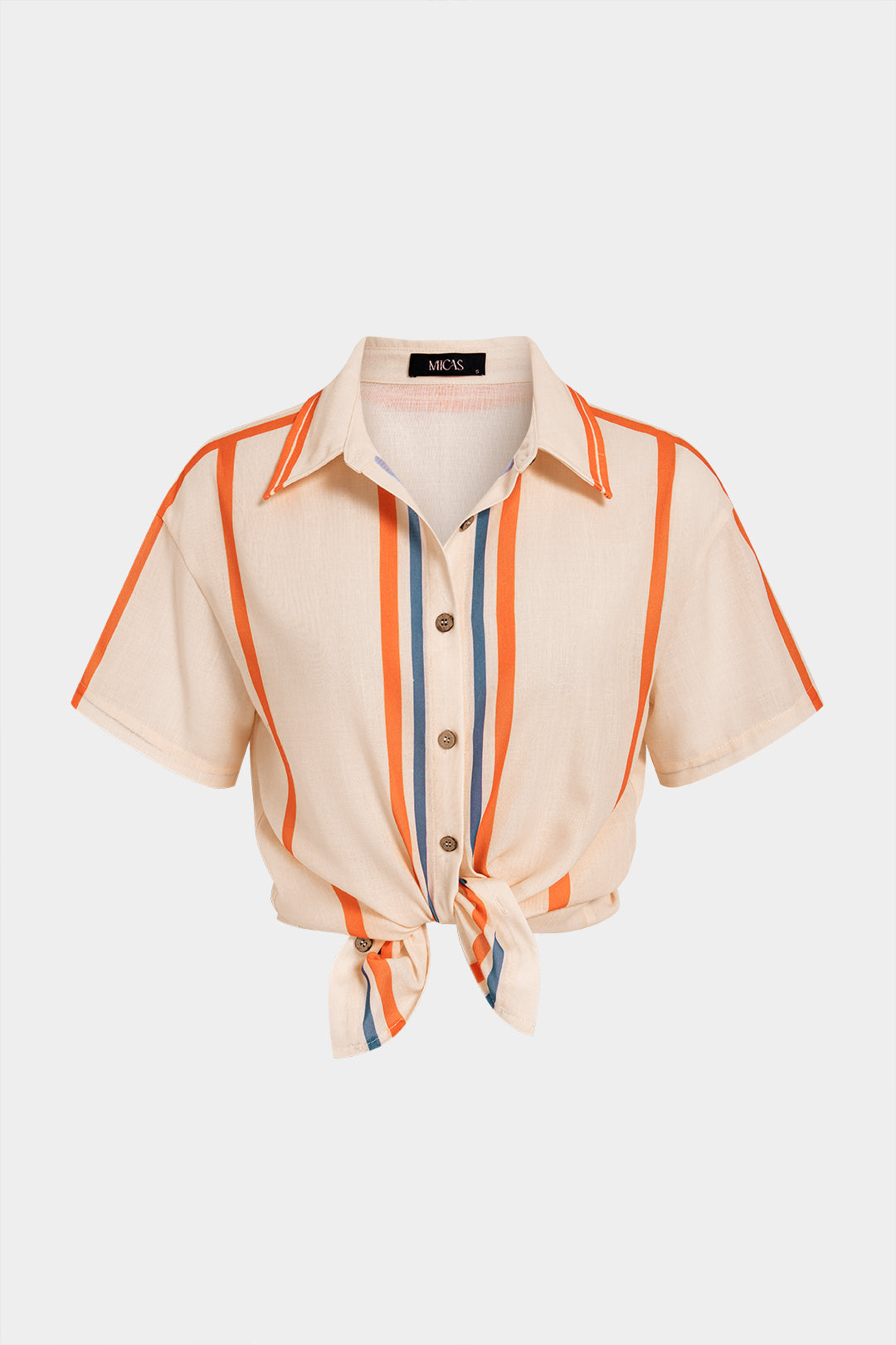 Chemise à manches courtes à imprimé rayures
