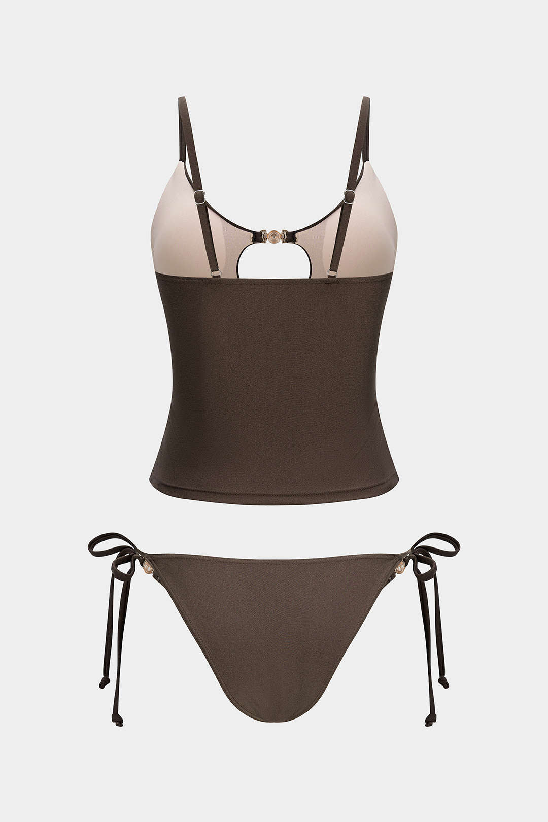 Metallic Decor Cut Out Bikini Set