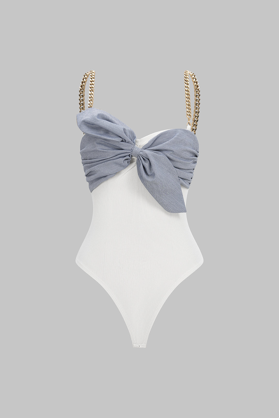 Patchwork Metallic-Ketten-Knoten Ärmelloser Body