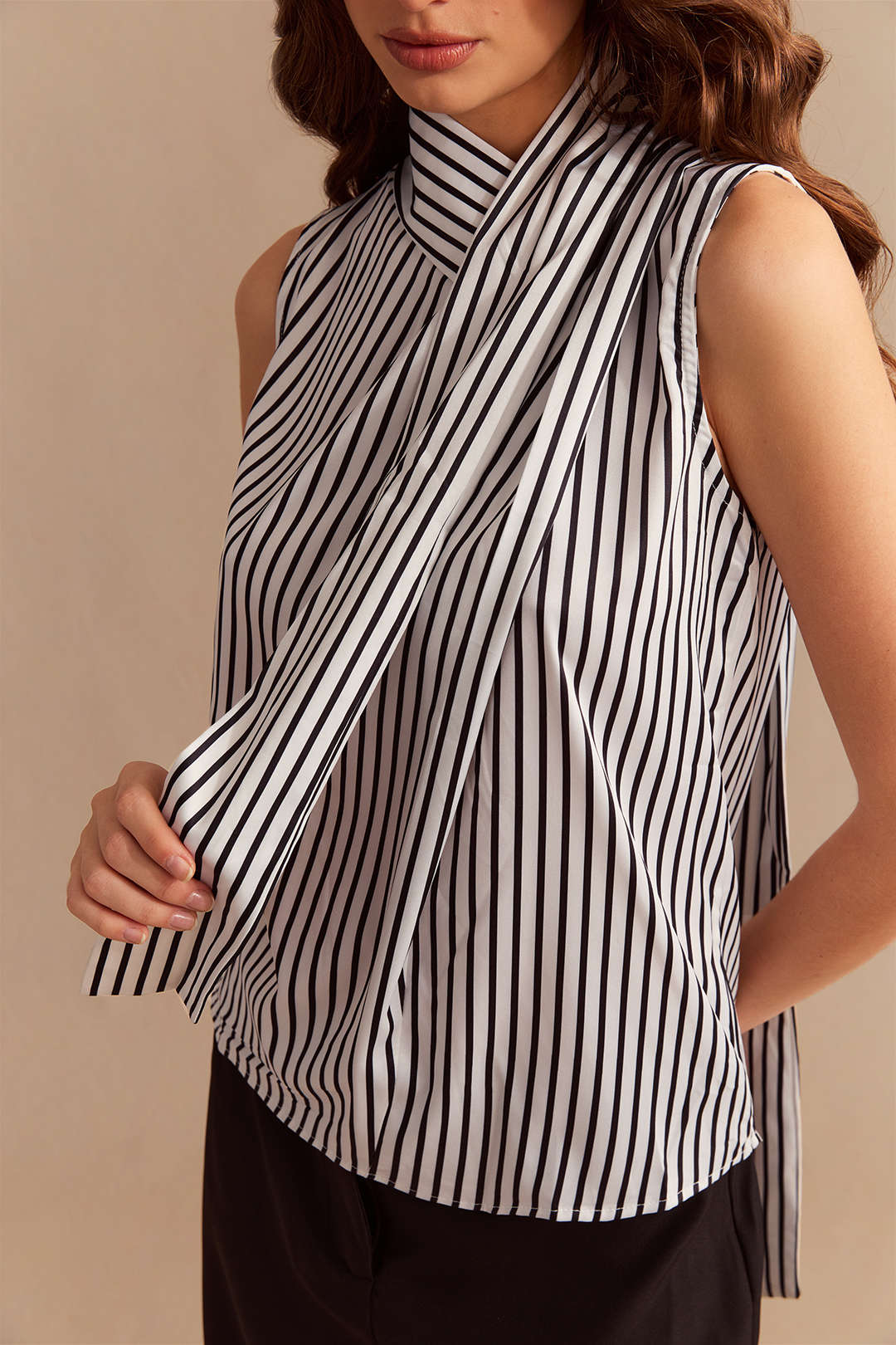 Satin-Tanktop mit Streifenmuster