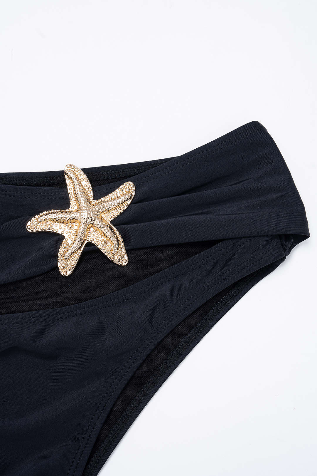 Metallic Cut Out Ruched Bikini Set