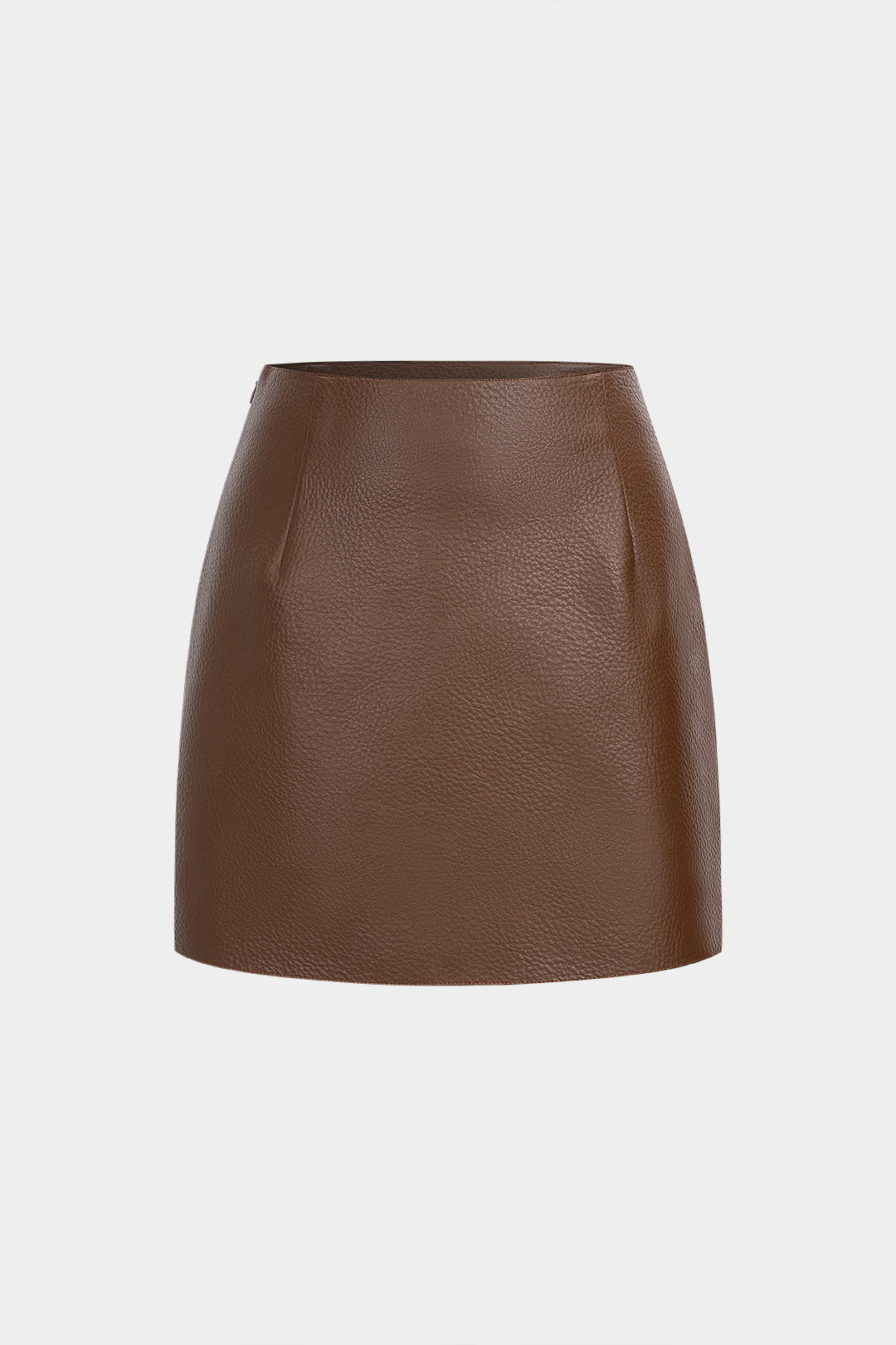 Faux Leather Texture Mini Skirt
